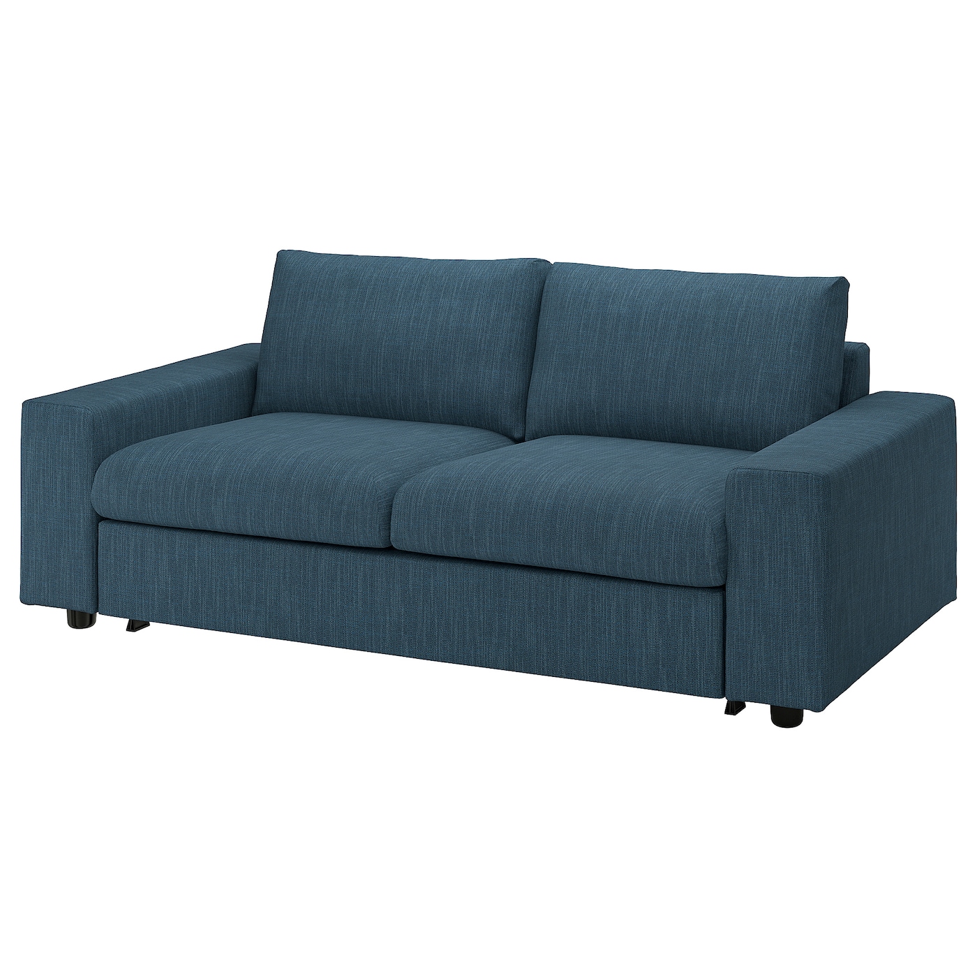 IKEA VIMLE sofa 2-osobowa, rozkładana, z szerokimi podłokietnikami/Hillared granatowy, Wysokość podłokietnika: 54 cm