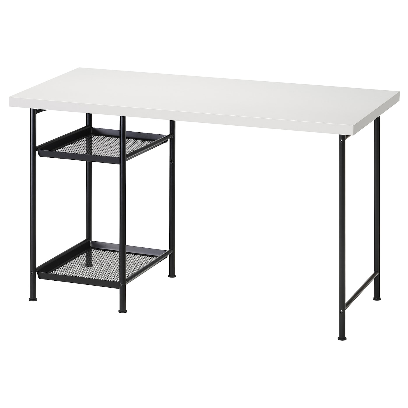 IKEA LAGKAPTEN / SPÄND biurko, biały/czarny, 120x60 cm