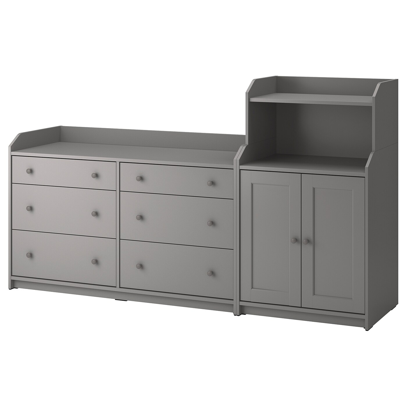 IKEA HAUGA regał, szary, 208x116 cm