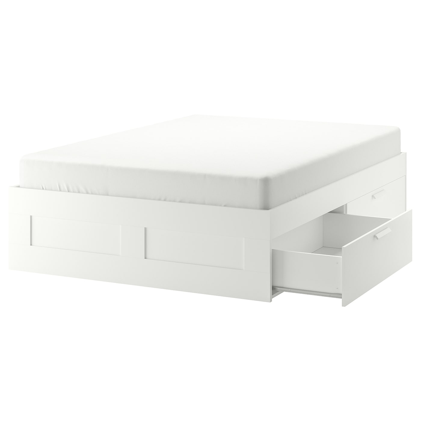 IKEA BRIMNES rama łóżka z szufladami, biały, 180x200 cm