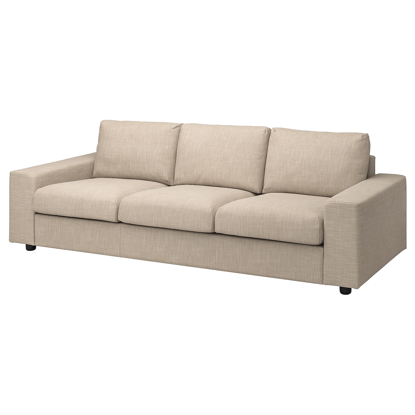 IKEA VIMLE sofa 3-osobowa, rozkładana, z szerokimi podłokietnikami/Hillared beżowy, Wysokość łóżka: 53 cm