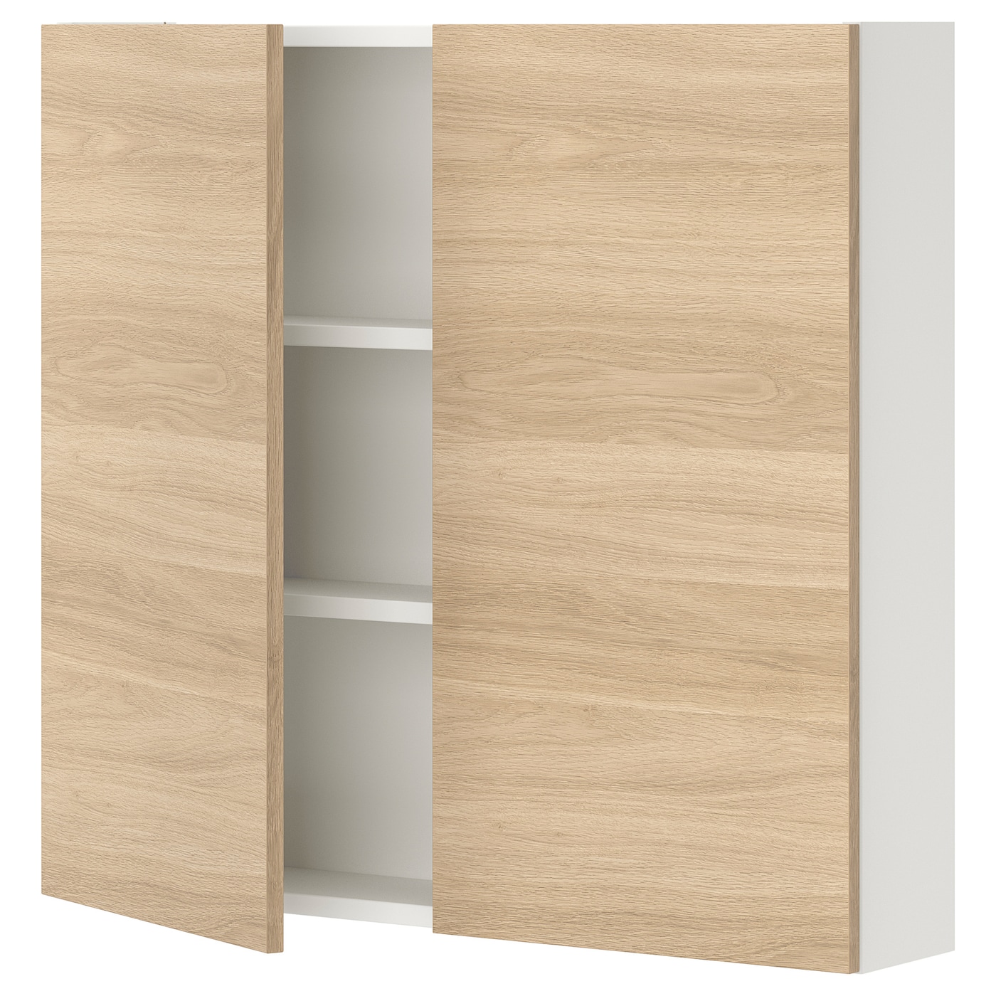 IKEA ENHET szafka wisząca 2 półki/drzwiczki, biały/imit. dębu, 80x17x75 cm