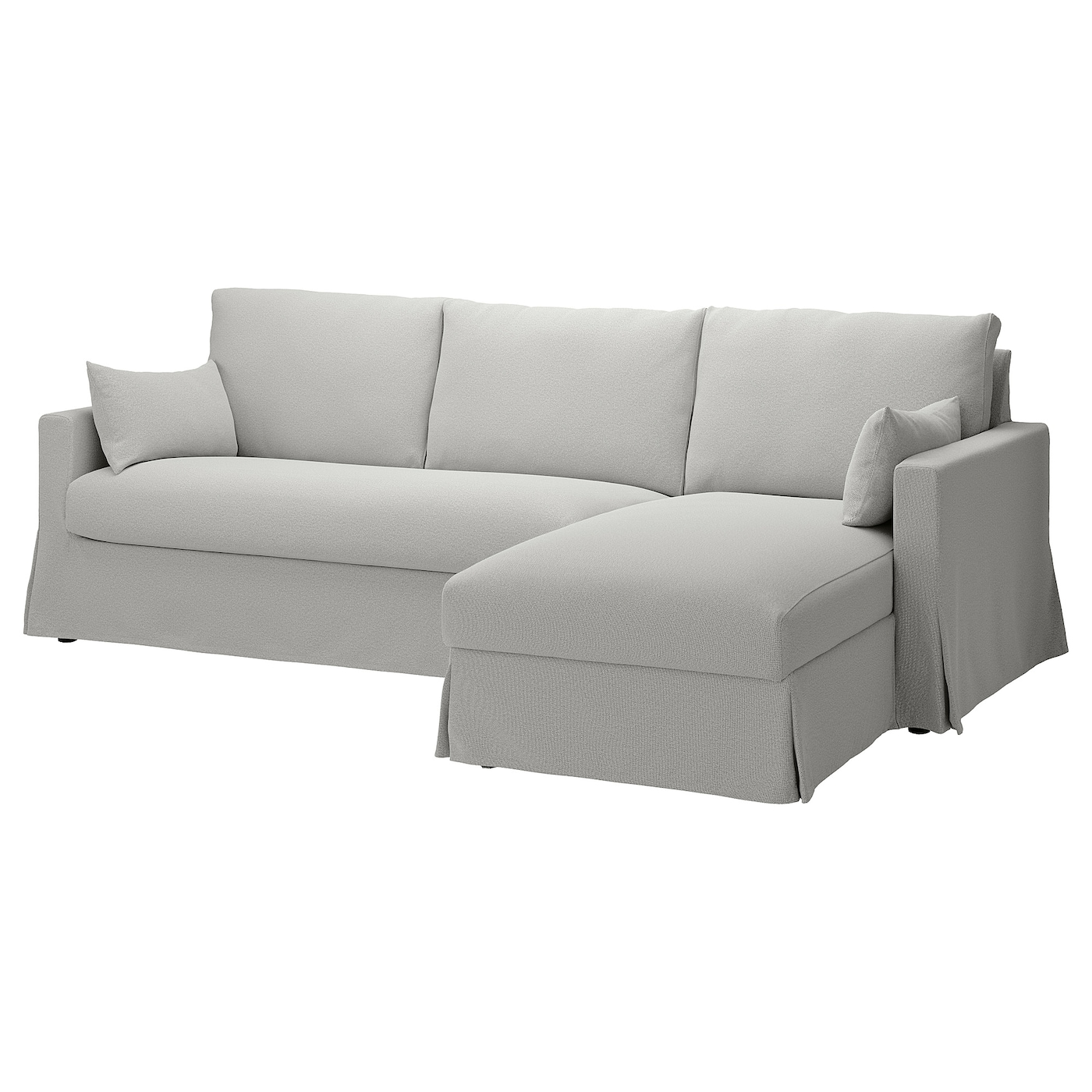 IKEA HYLTARP sofa 3o z szezlongiem, prawy, Tallmyra biały/czarny, Wysokość z poduchami oparcia: 91 cm