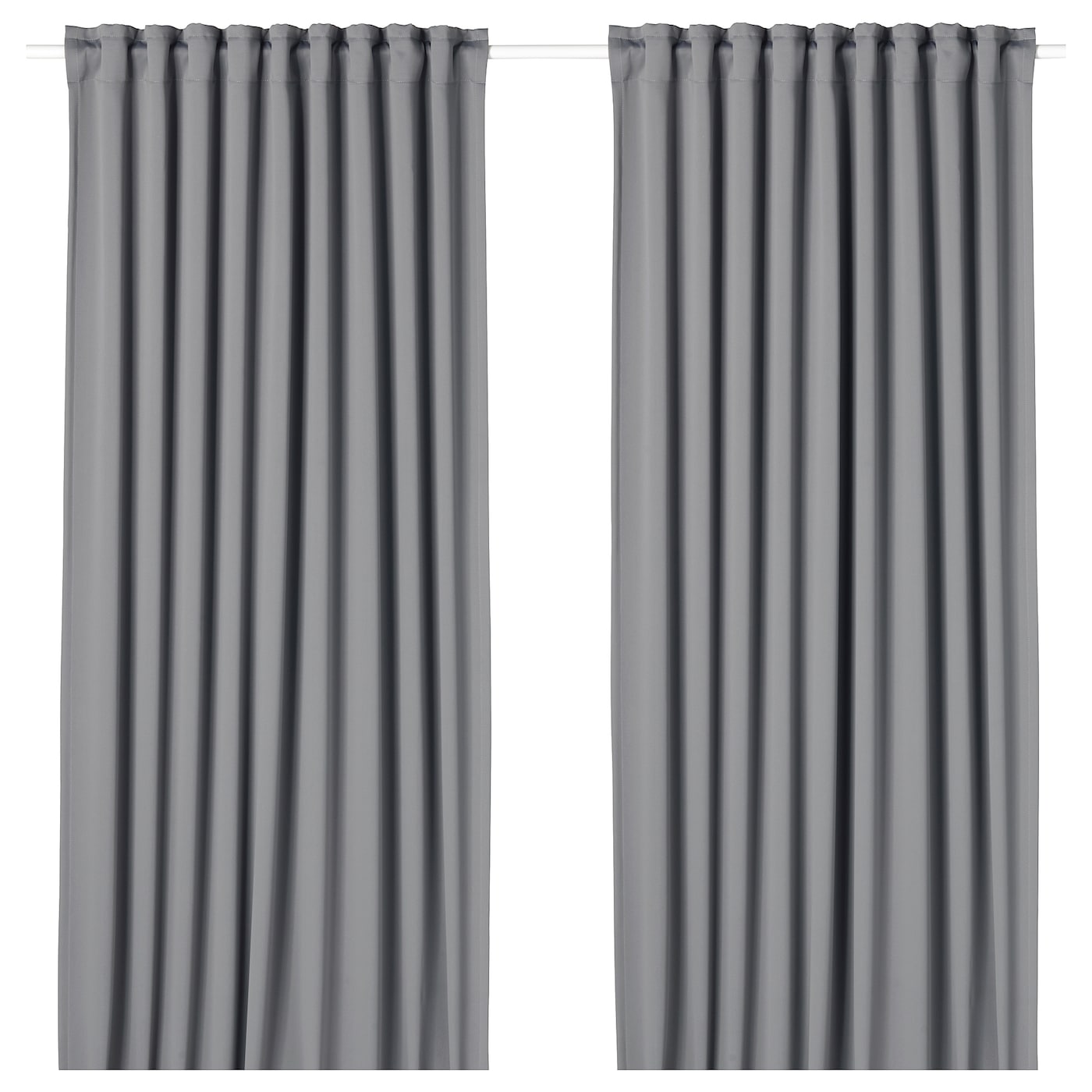 IKEA MAJGULL zasłony zaciemniające, para, szary/na taśmie, 145x250 cm