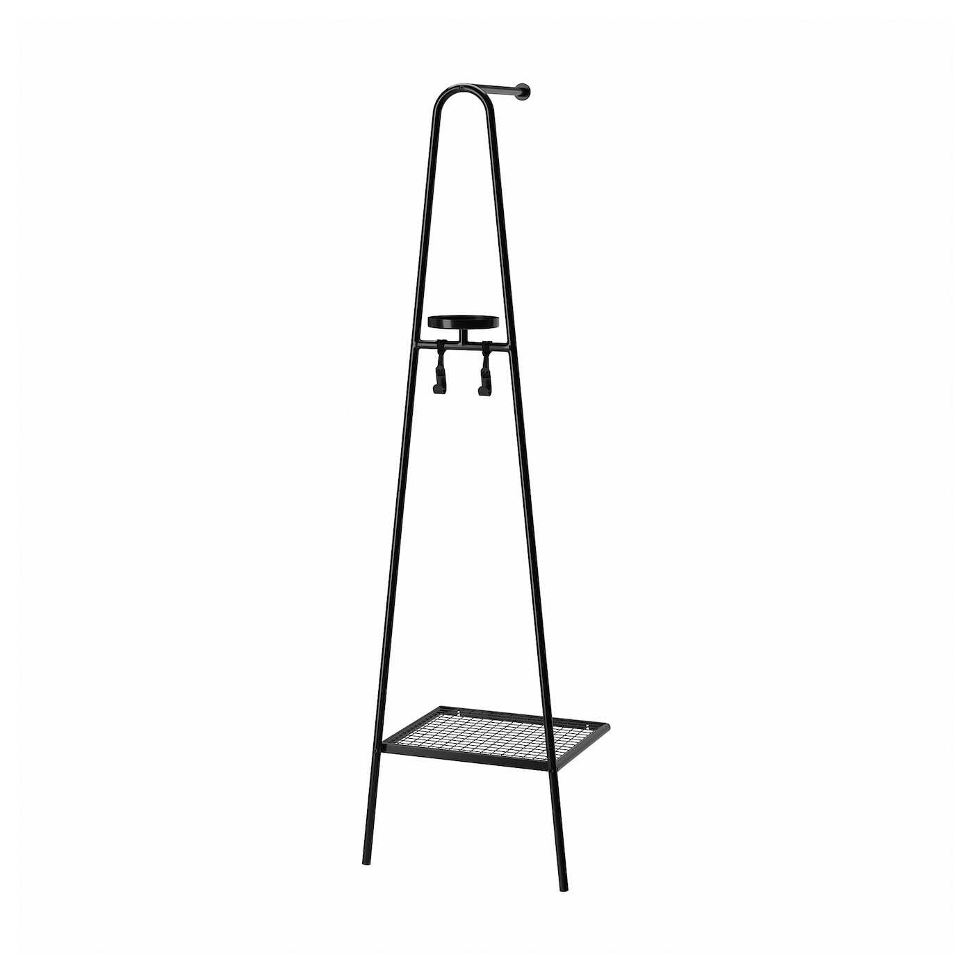 IKEA ÄLGANÄS wieszak na ubrania z półk na buty, czarny, 46x39x166 cm