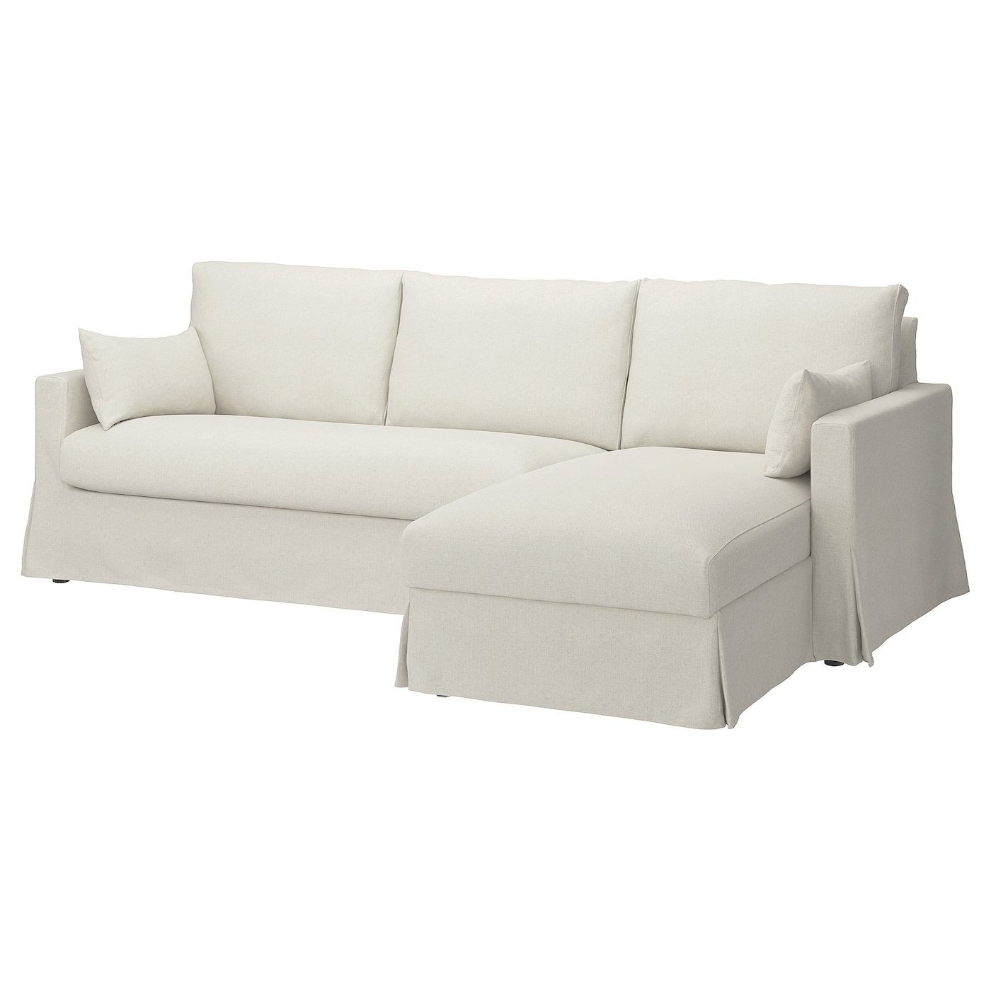IKEA HYLTARP sofa 3o z szezlongiem, prawy, Gransel naturalny, Wysokość z poduchami oparcia: 91 cm
