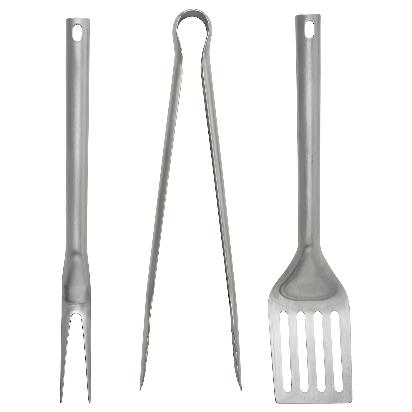 IKEA GRILLTIDER 3-częściowy zest przyborów grill, stal nierdz