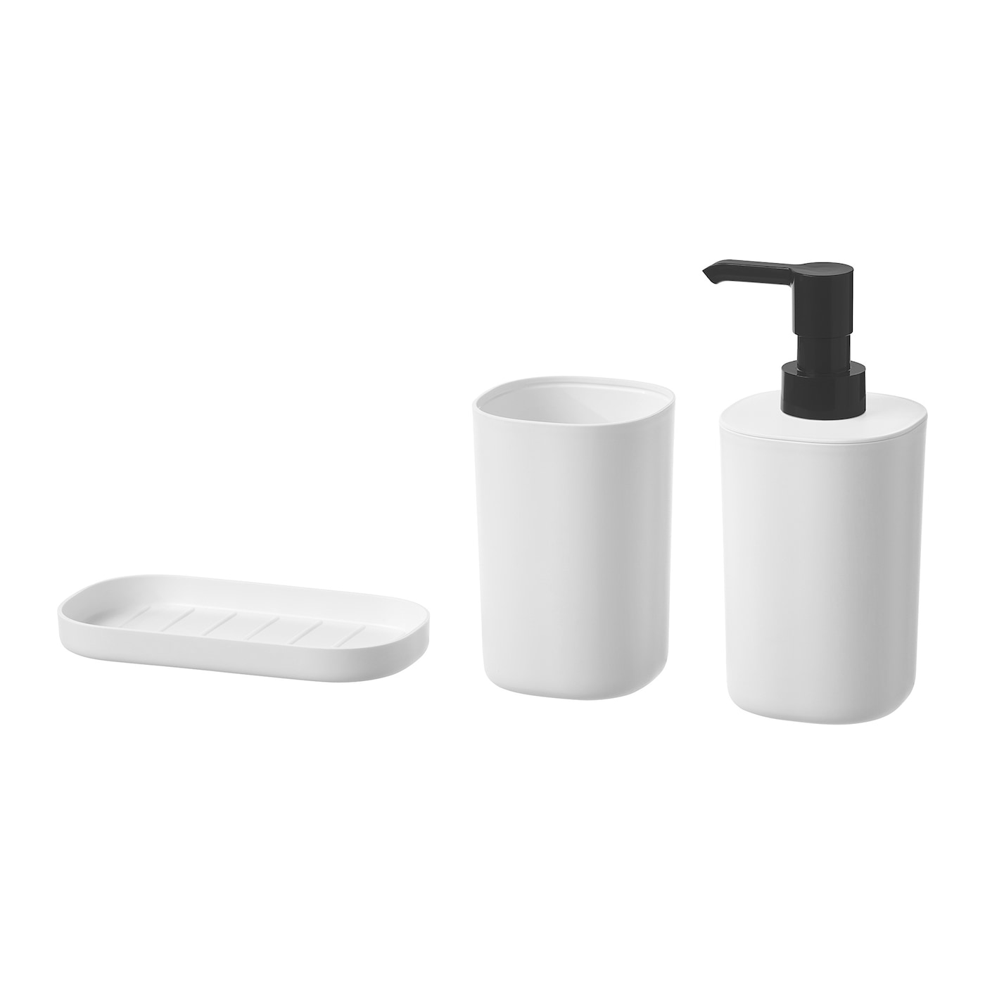 IKEA STORAVAN komplet łazienkowy, 3 szt, biały