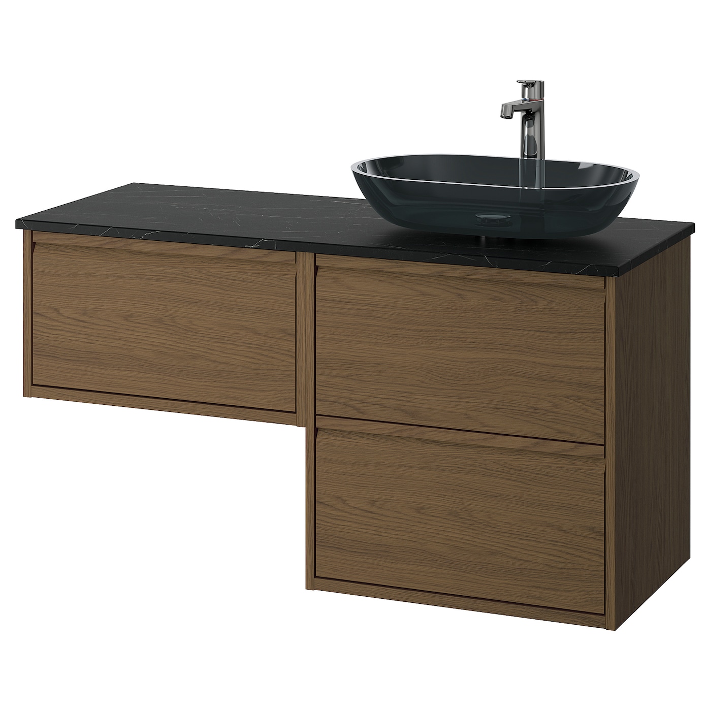 IKEA ÄNGSJÖN / OXMYREN szafka pod umyw/umywalka/bateria, brązowy imit. dębu, 122x49x77 cm