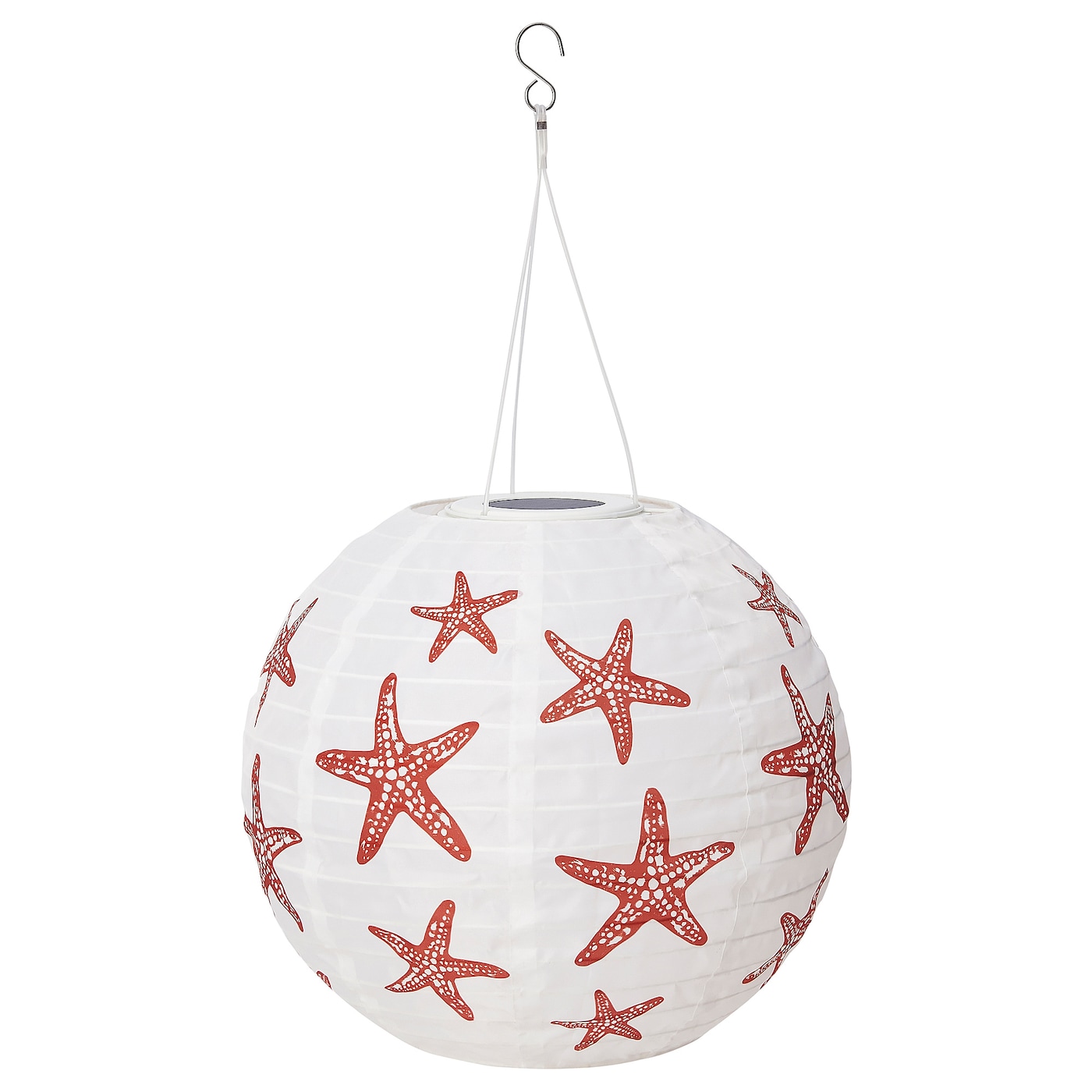 IKEA SOLVINDEN lampa wisząca na energię słon. LED, zewnętrzne kula/czerwony gwiazda, 30 cm