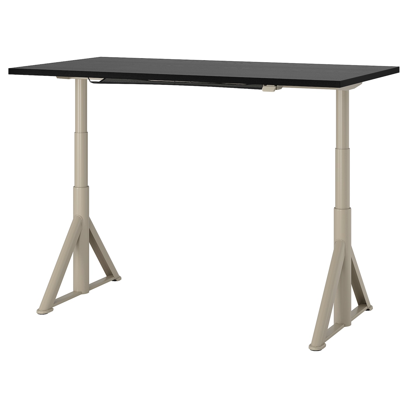 IKEA IDÅSEN biurko z regulacją wysokości, czarny/beżowy, 160x80 cm