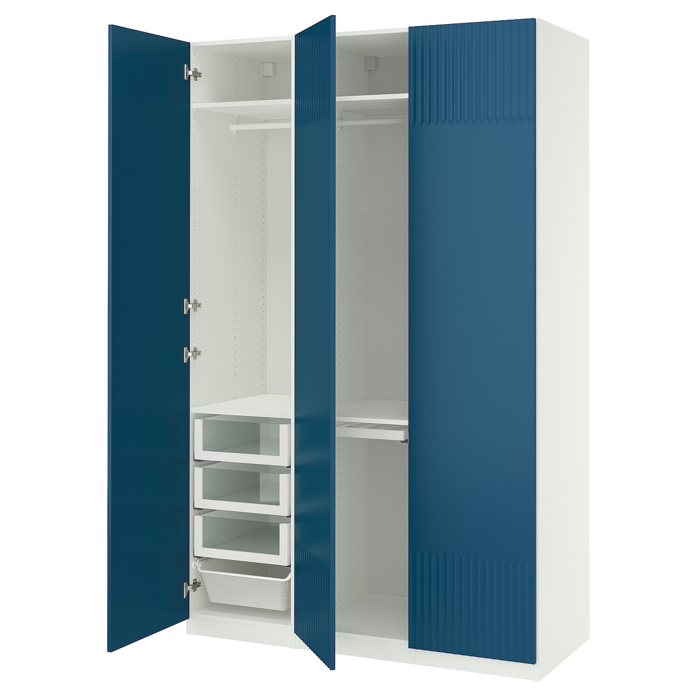 IKEA PAX / FYRUDDEN kombinacja szafy, biały/niebieski, 150x60x236 cm