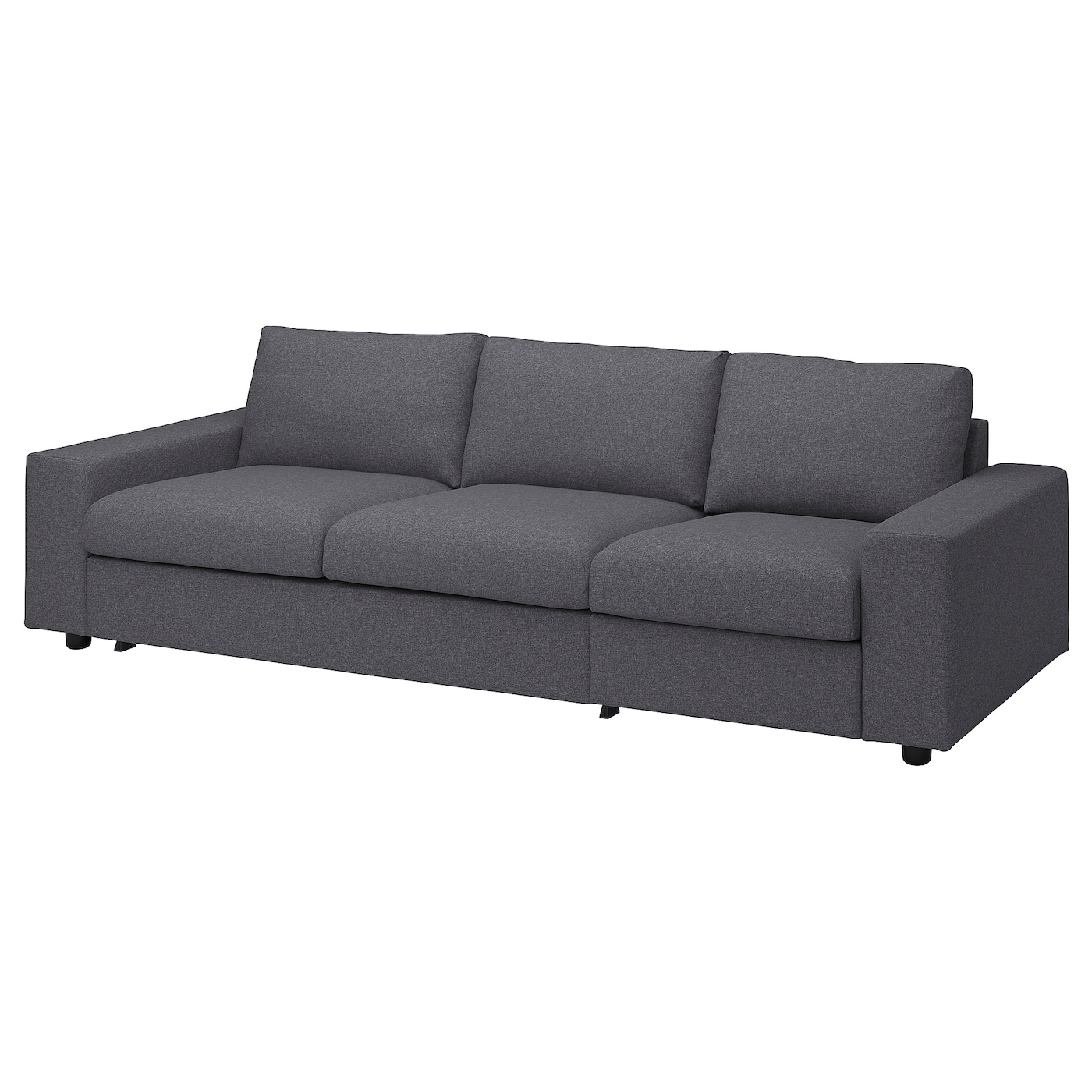 IKEA VIMLE sofa 3-osobowa, rozkładana, z szerokimi podłokietnikami/Gunnared średnioszary, Wysokość łóżka: 53 cm