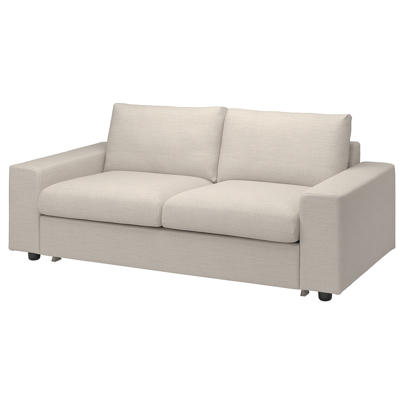 IKEA VIMLE sofa 2-osobowa, rozkładana, z szerokimi podłokietnikami/Gunnared beżowy, Wysokość łóżka: 53 cm