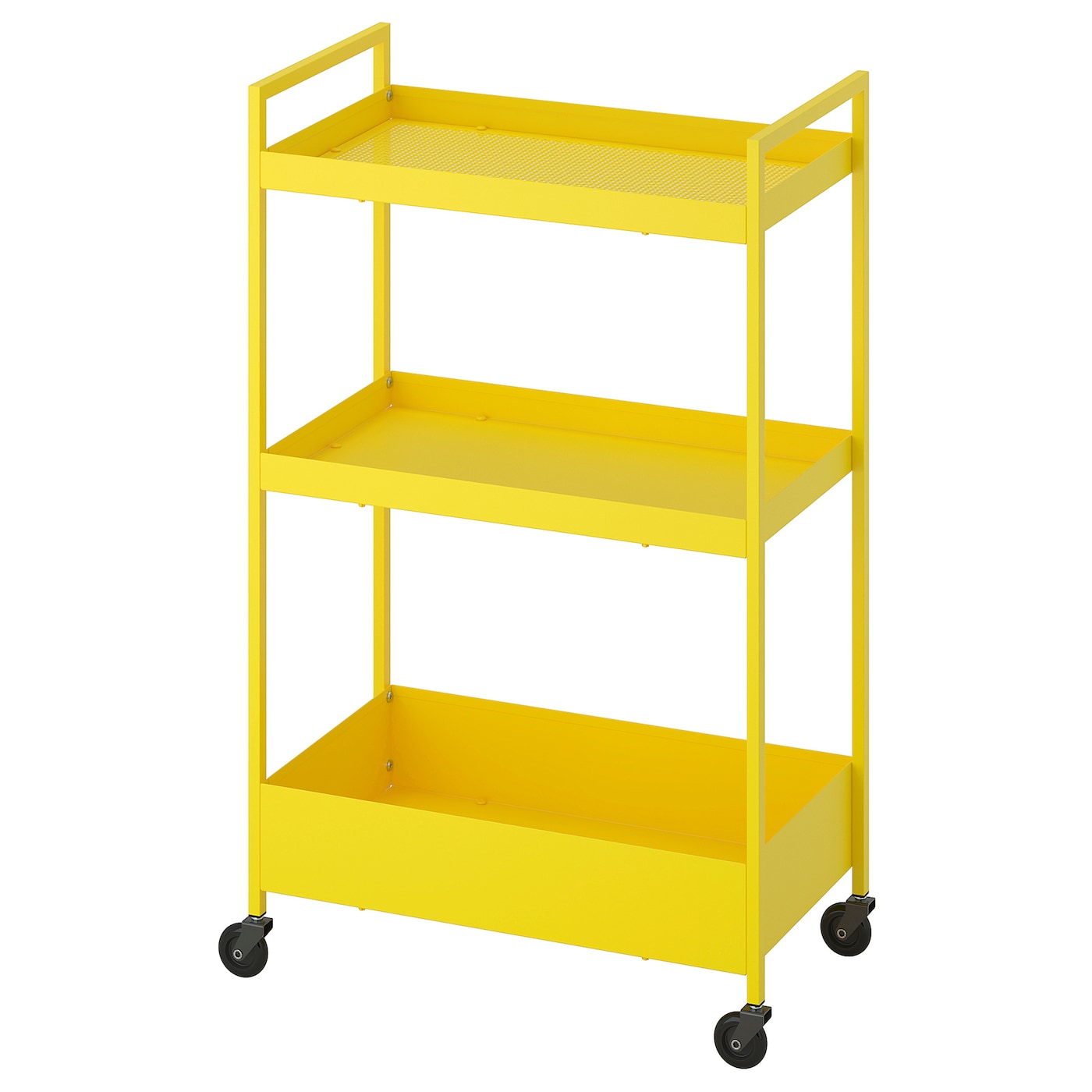 IKEA NISSAFORS wózek, żółty, 50.5x30x83 cm