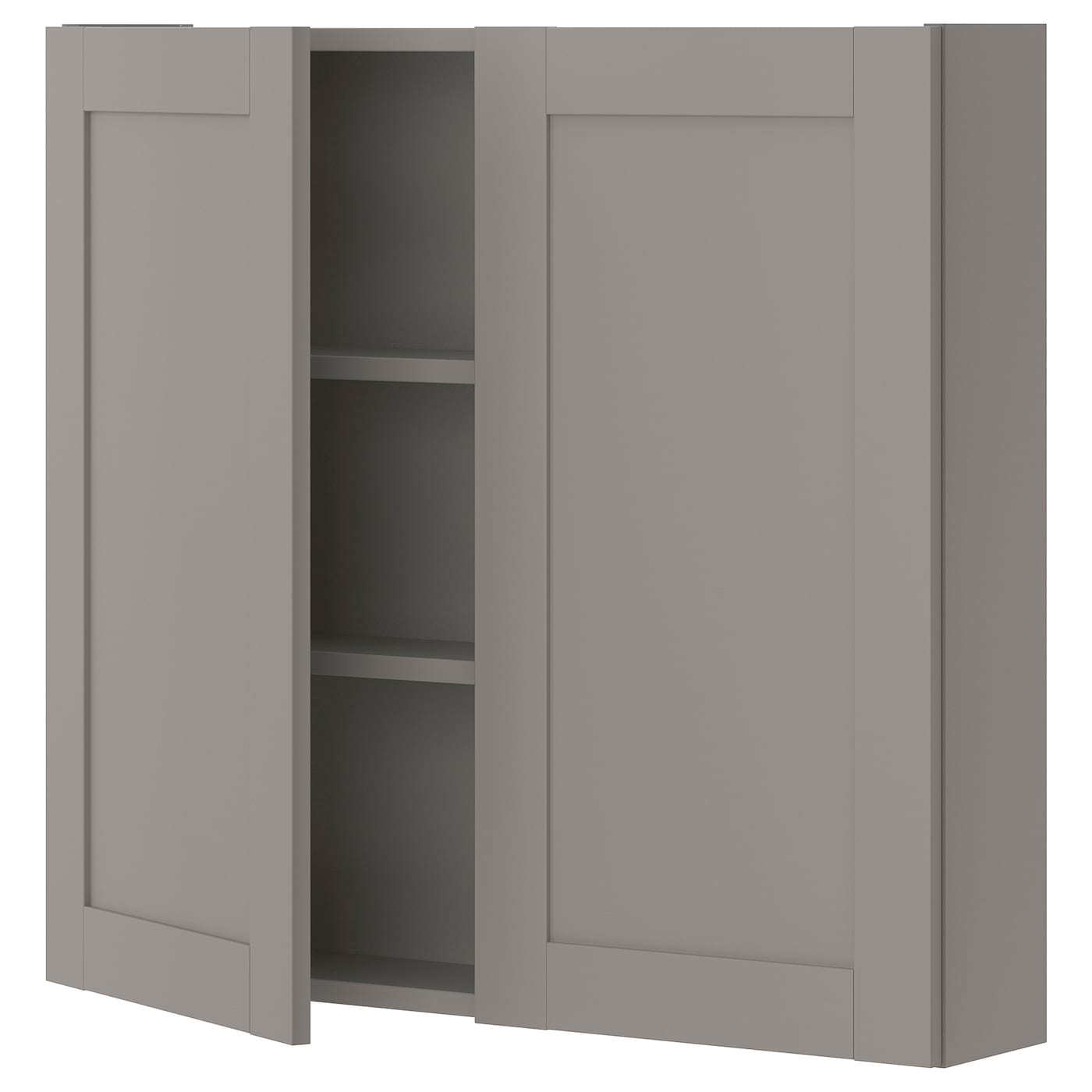 IKEA ENHET szafka wisząca 2 półki/drzwiczki, szary/szary rama, 80x17x75 cm