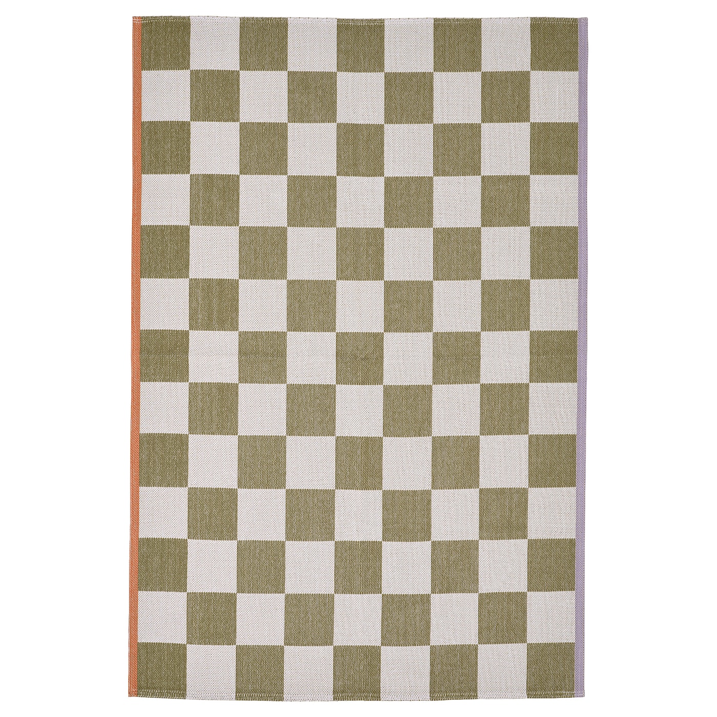 IKEA KLASSRUM dywan tkany na płasko, biały/zielony, 133x195 cm
