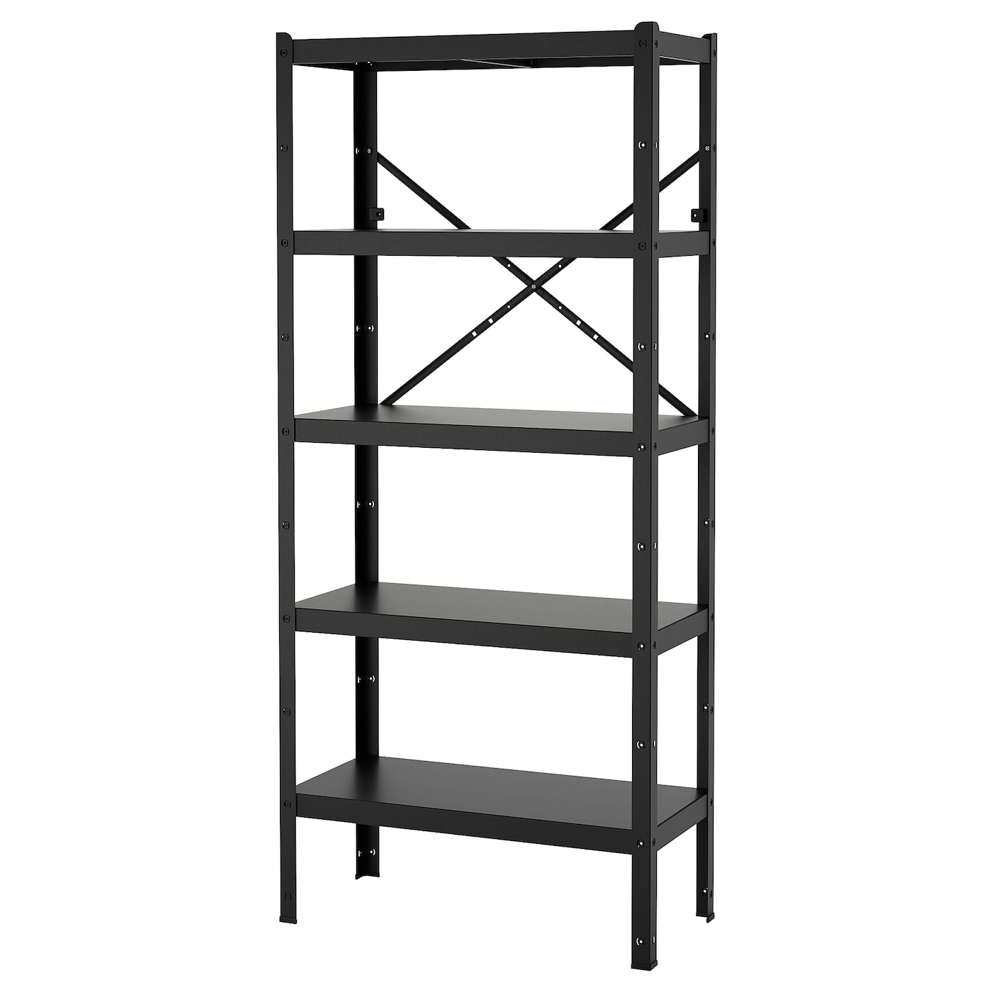 IKEA BROR regał, czarny, 85x40x190 cm