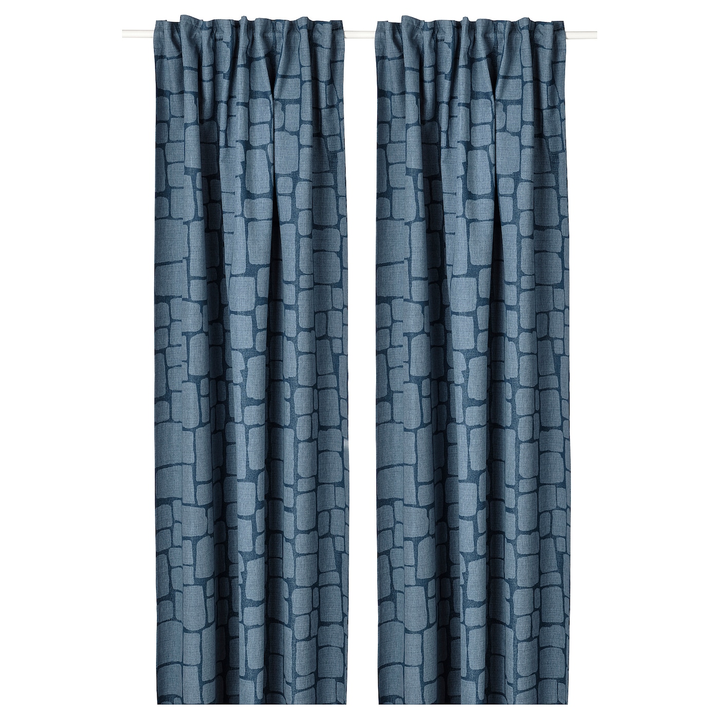 IKEA LÖNNSTÄVMAL zasłony zaciemniające, para, niebieski/na taśmie, 145x300 cm