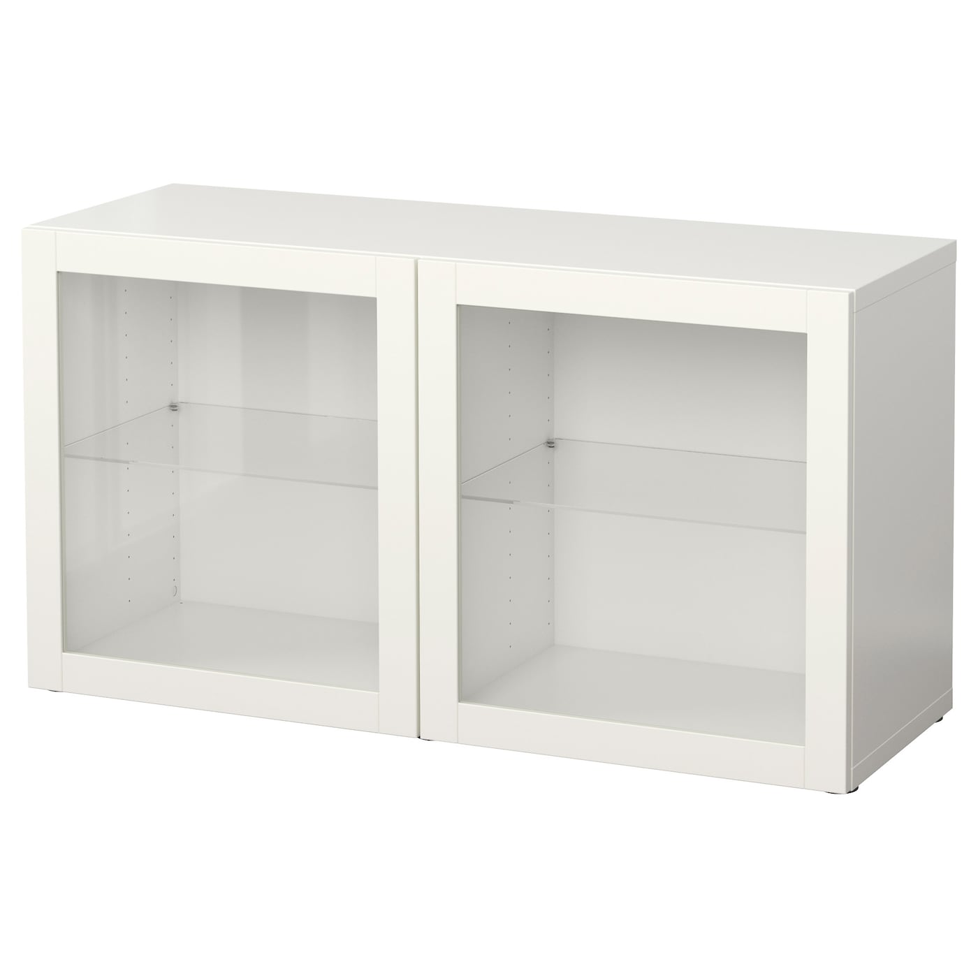 IKEA BESTÅ witryna, biały/Sindvik białe szkło przezroczyste, 120x40x64 cm