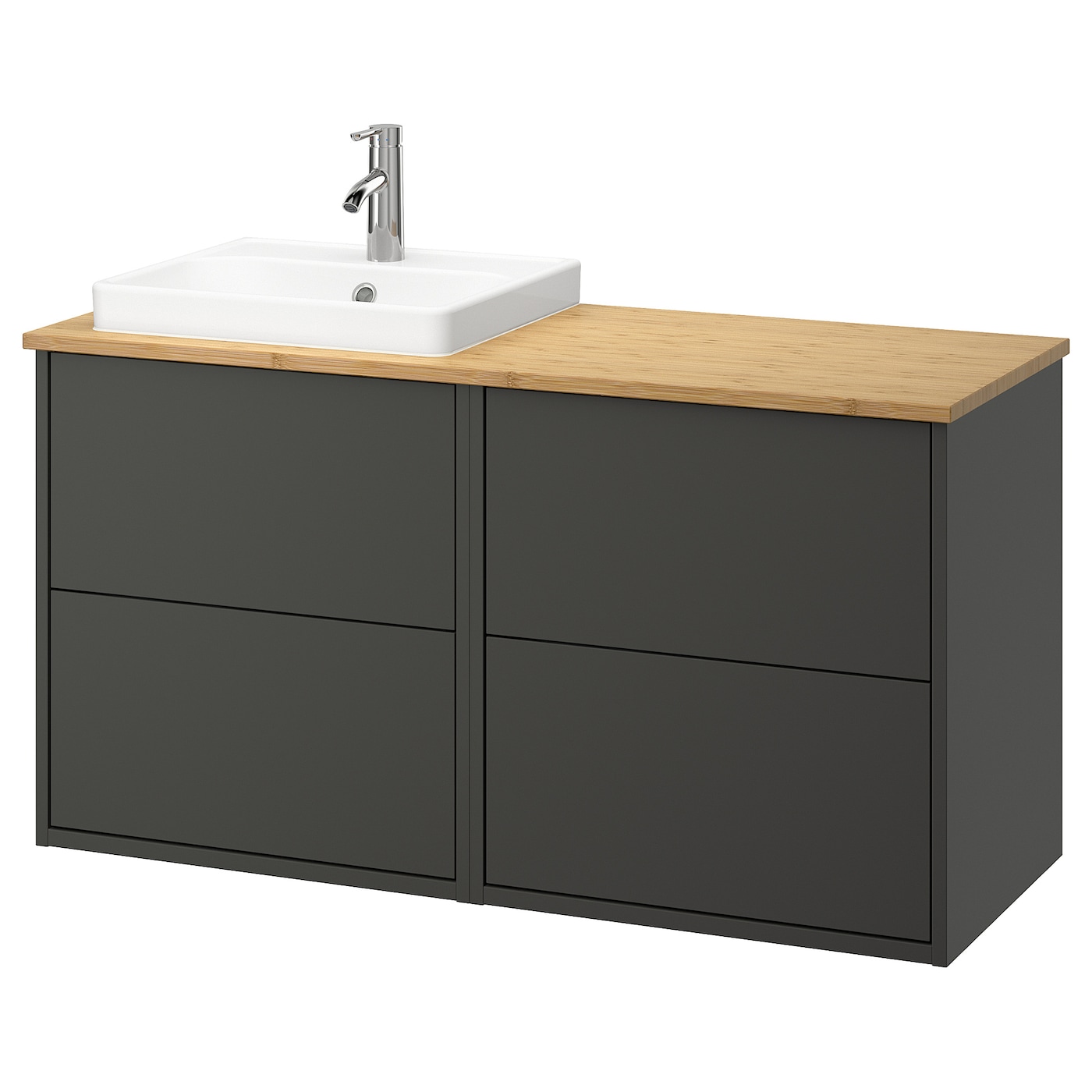 IKEA HAVBÄCK / ORRSJÖN szafka pod umyw/umywalka/bateria, ciemnoszary, 122x49x71 cm