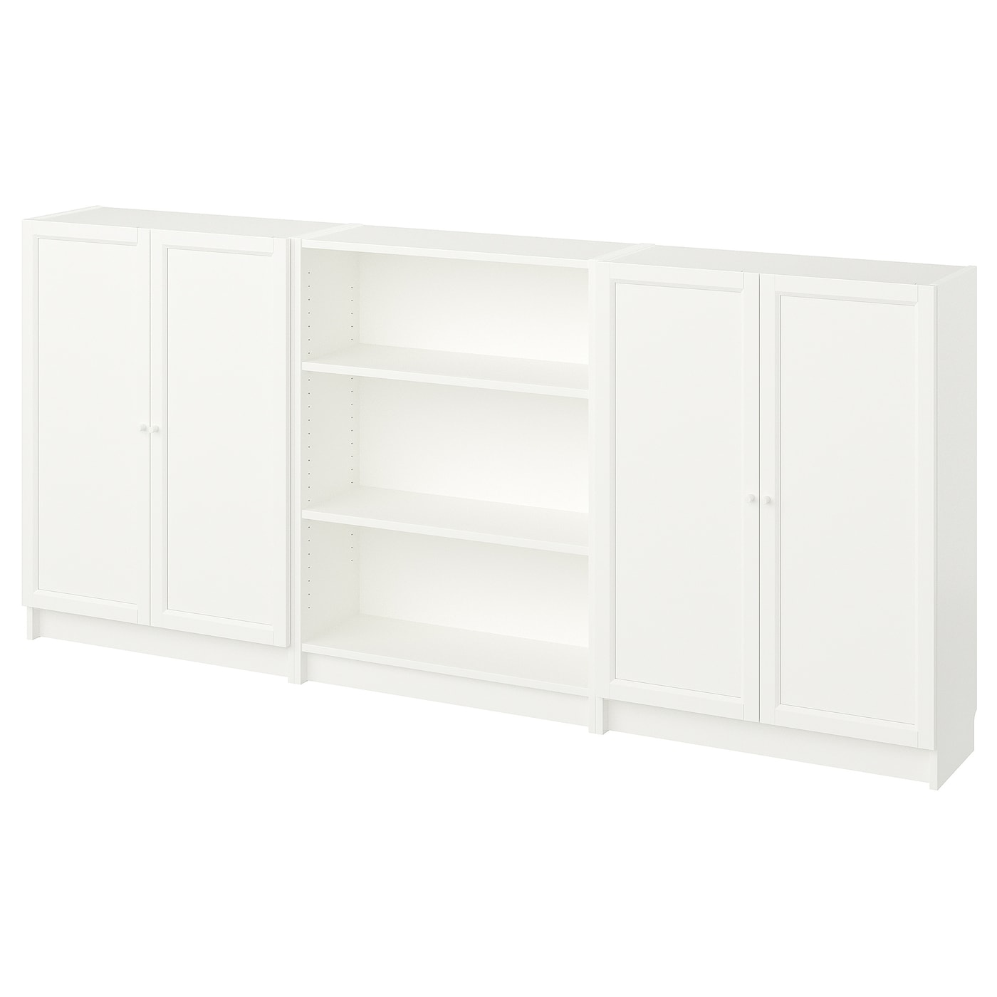 IKEA BILLY / OXBERG kombinacja regałowa z drzwiami, biały, 240x30x106 cm