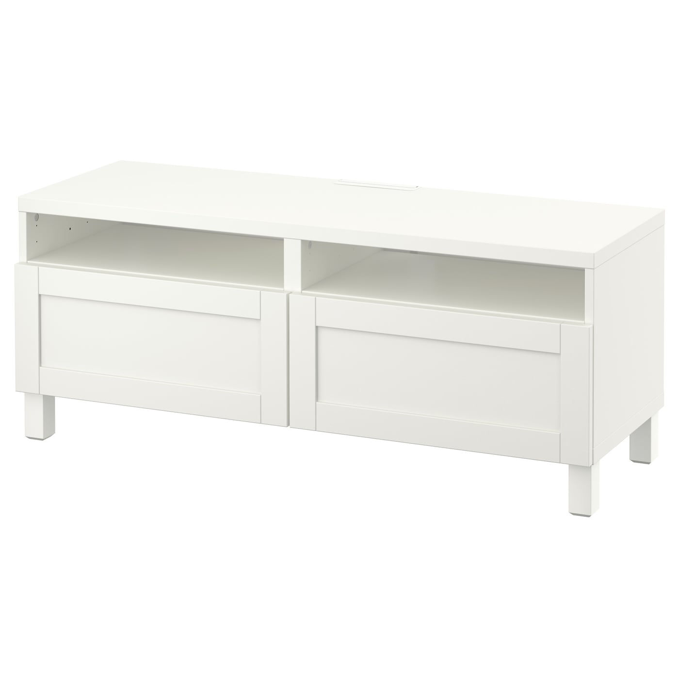 IKEA BESTÅ ława TV z szufladami, biały/Hanviken/Stubbarp biały, 120x42x48 cm