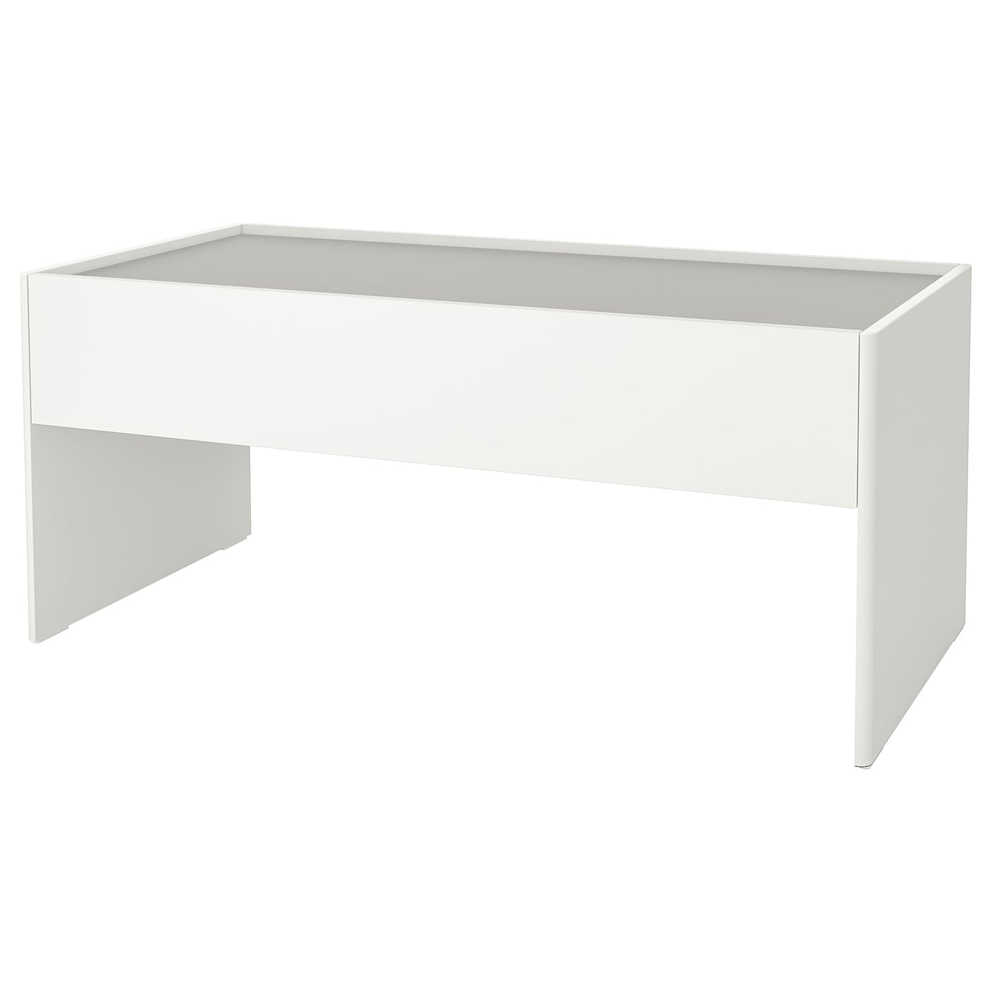 IKEA DUNDRA stolik z miejscem do przechowywania, biały/szary, Szerokość: 119 cm