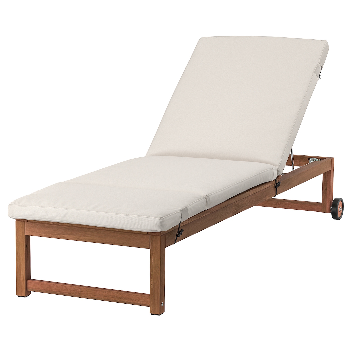 IKEA NÄMMARÖ leżak, zewnętrzne bejca jasnobrązowa/Frösön/Duvholmen beżowy, Długość całości: 193 cm