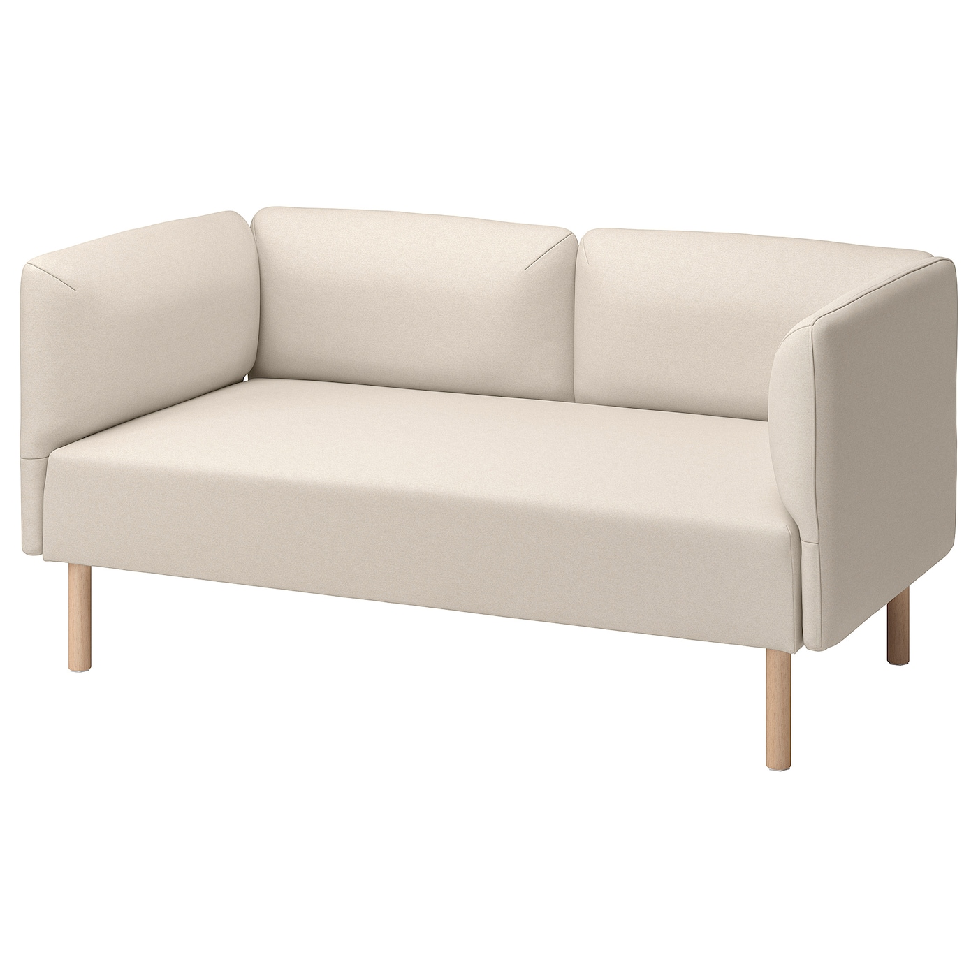 IKEA LILLEHEM Sofa modułowa, 2-osobowa, Vissle/beżowy drewno, Głębokość: 76 cm