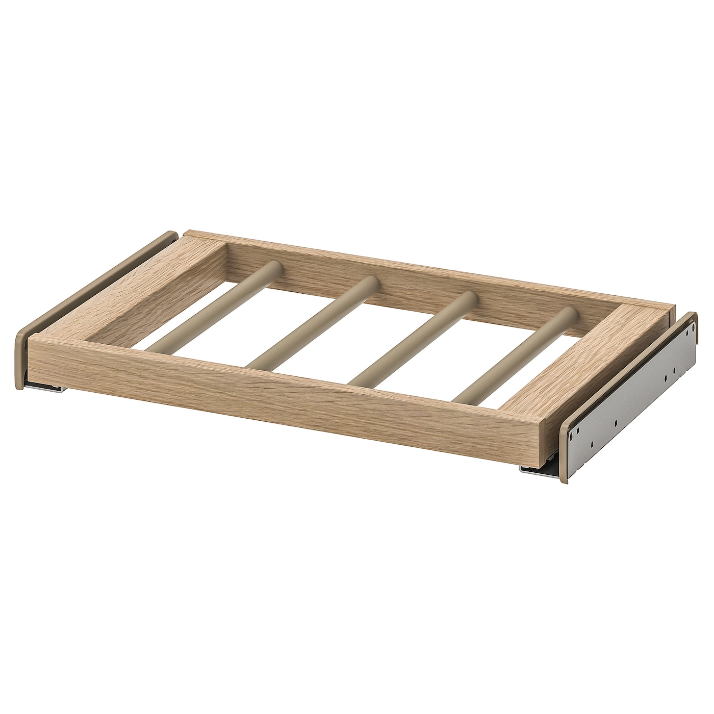 IKEA KOMPLEMENT wysuwany wieszak na spodnie, imitacja dębu bejcowanego na biało, 50x35 cm