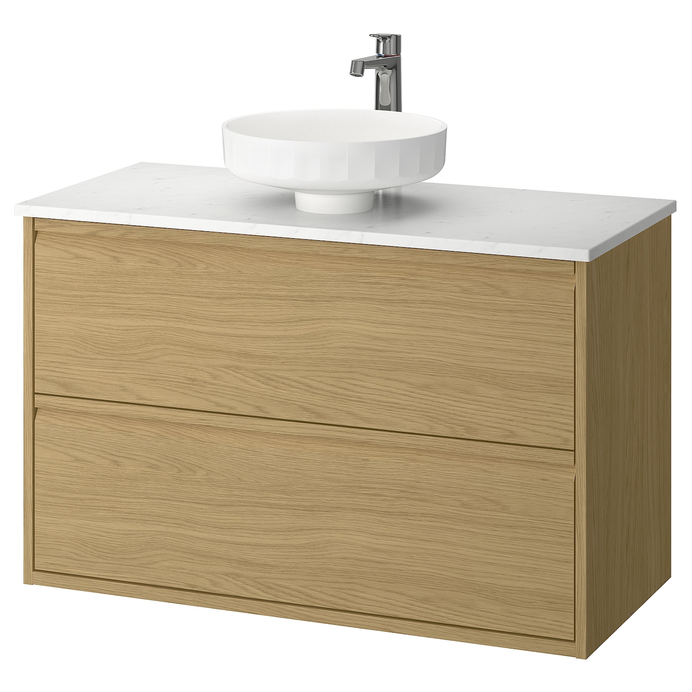 IKEA ÄNGSJÖN / LERSJÖN szaf umyw z szufladami/umyw/bateria, imit. dębu, 102x49x79 cm