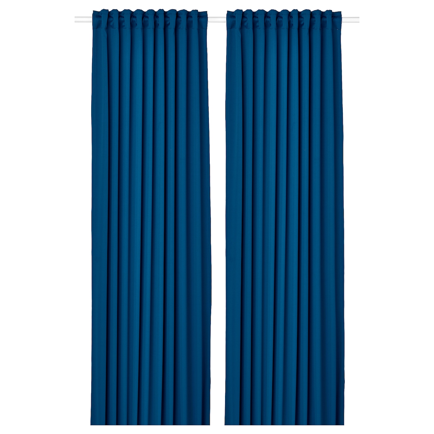 IKEA MAJGULL zasłony zaciemniające, para, granatowy/na taśmie, 145x300 cm
