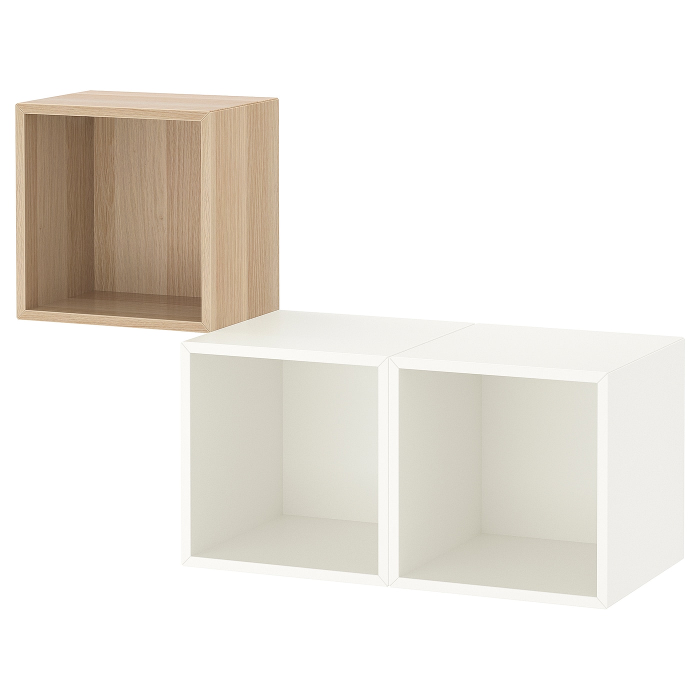 IKEA EKET kombinacja szafek ściennych, imitacja dębu bejcowanego na biało/biały, 105x35x70 cm