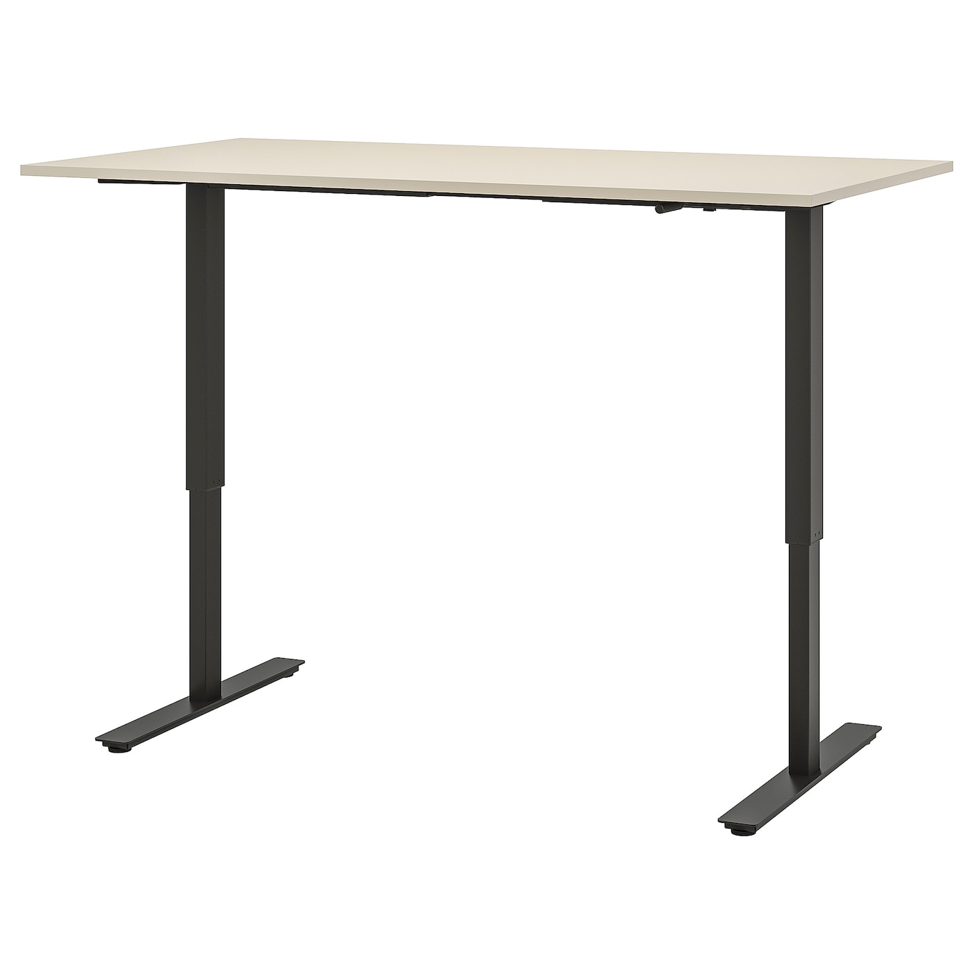 IKEA TROTTEN biurko z regulacją wysokości, beżowy/antracyt, 160x80 cm