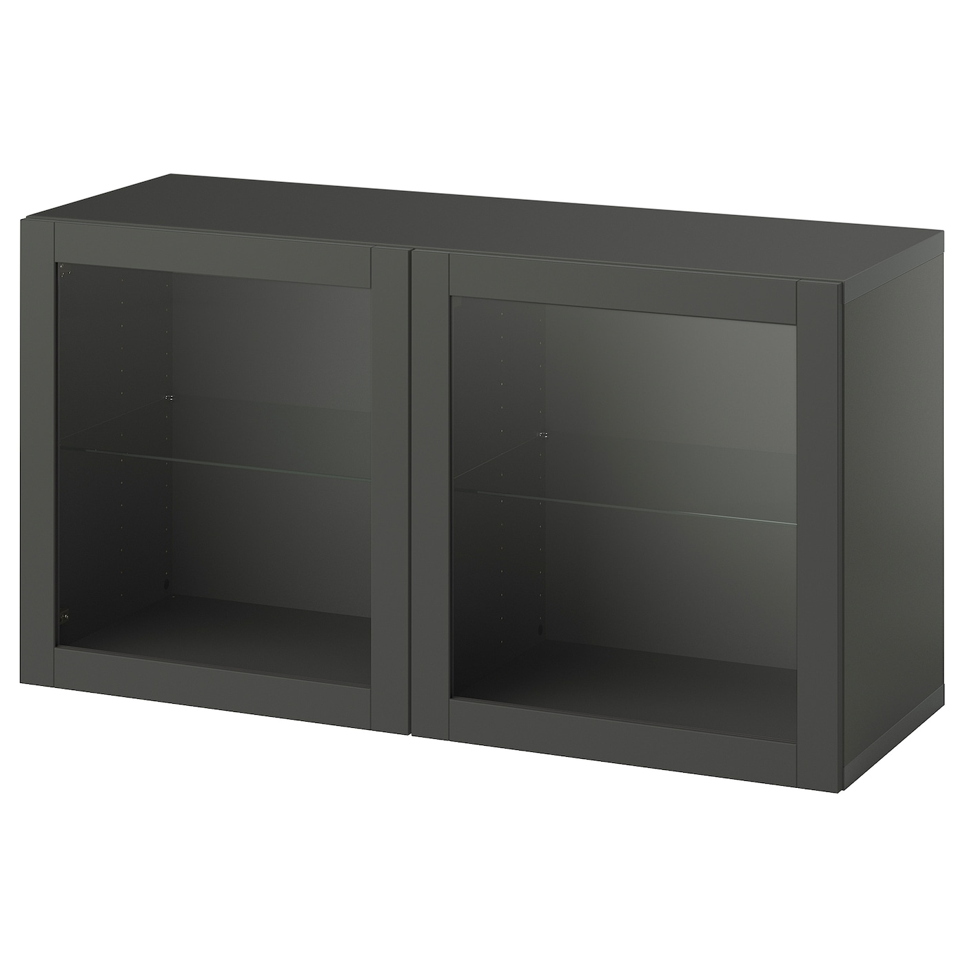IKEA BESTÅ szafka z drzwiczkami, ciemnoszary/Sindvik ciemnoszary, 120x42x64 cm
