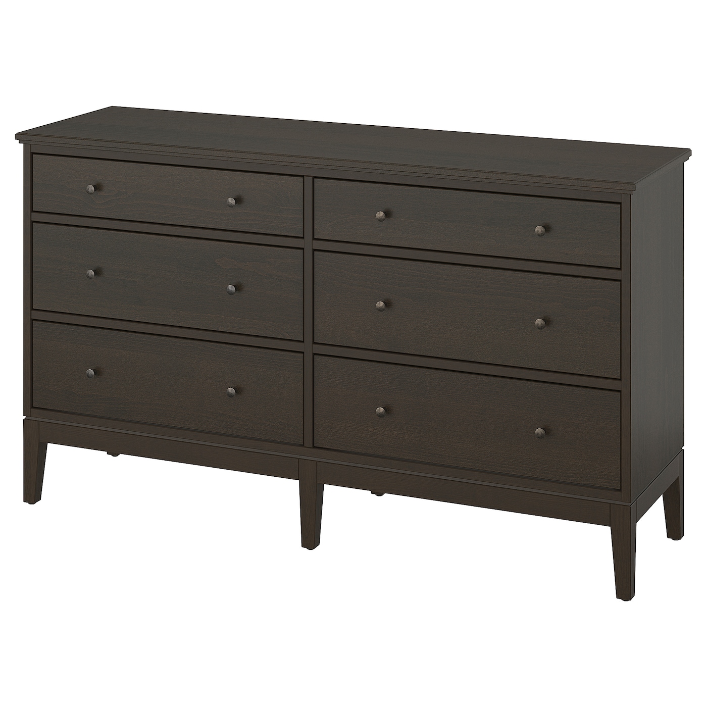 IKEA IDANÄS komoda, 6 szuflad, ciemnobrązowy bejcowane, 162x95 cm