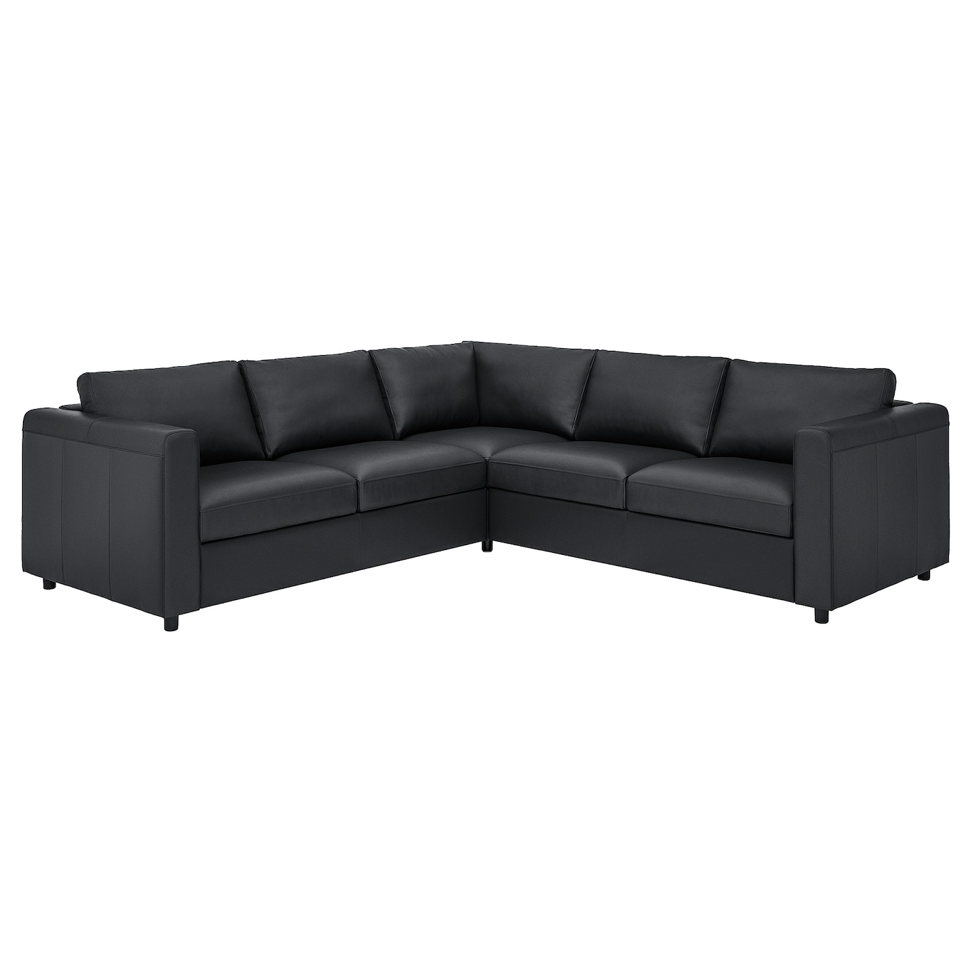 IKEA VIMLE sofa narożna 4-osobowa, Grann/Bomstad czarny, Wysokość z poduchami oparcia: 80 cm