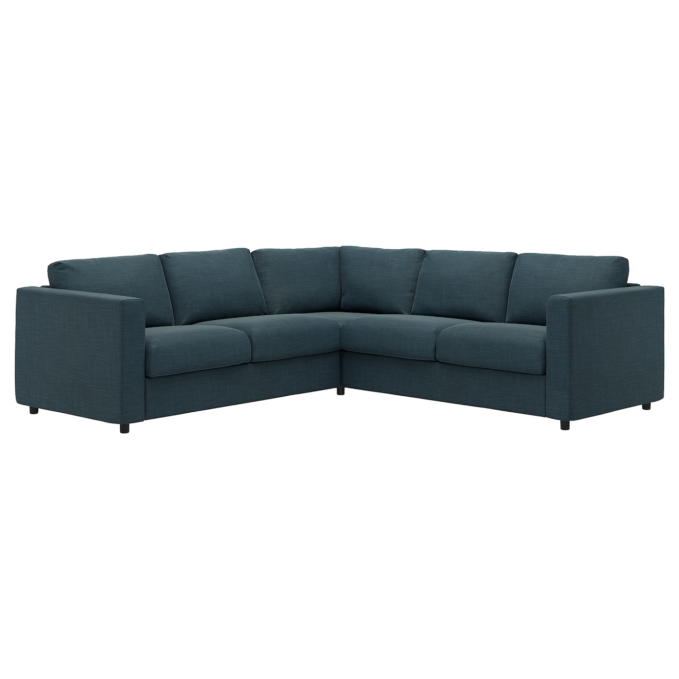 IKEA VIMLE sofa narożna 4-osobowa, Hillared granatowy, Wysokość z poduchami oparcia: 83 cm