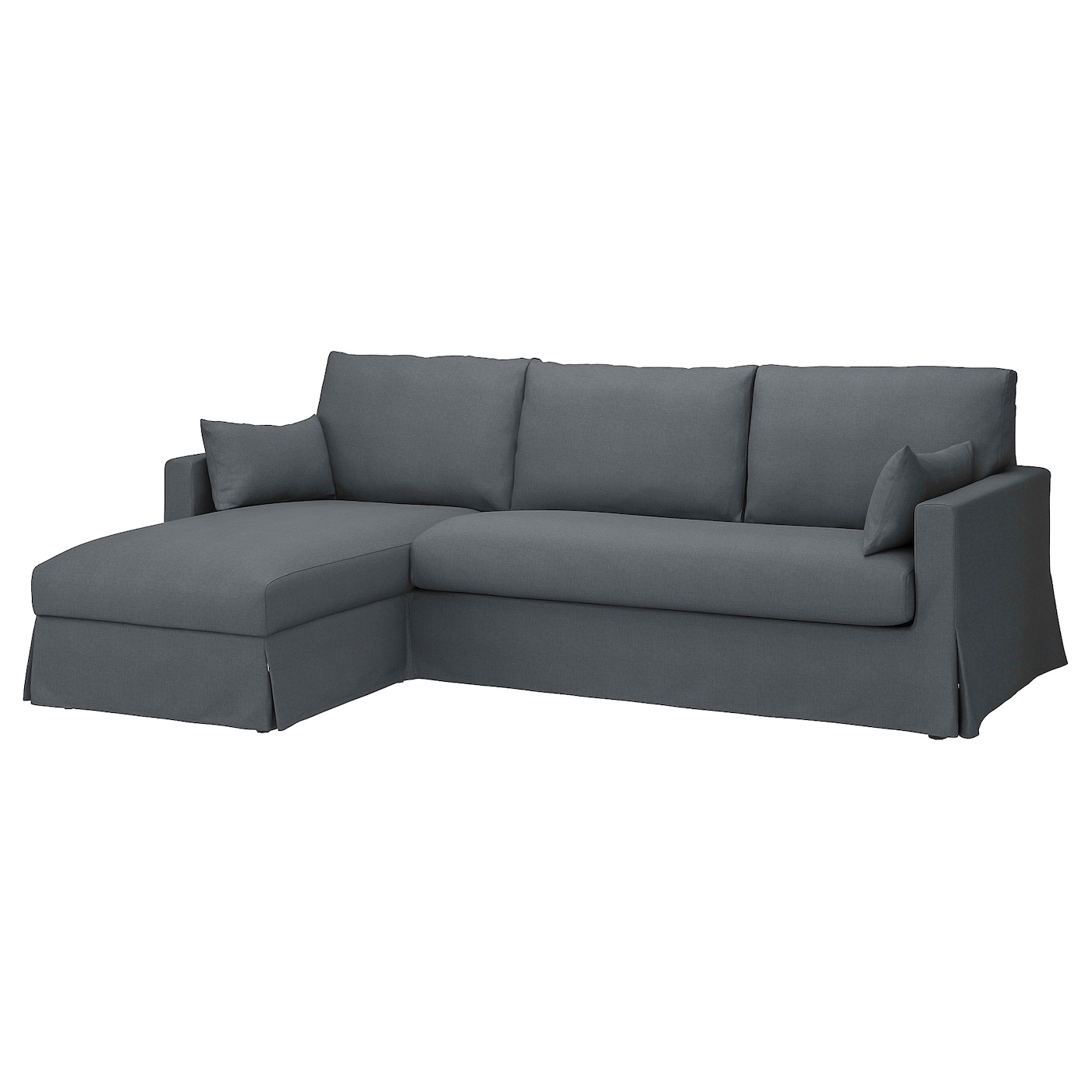 IKEA HYLTARP sofa 3o z szezlongiem, lewy, Gransel szary, Wysokość z poduchami oparcia: 91 cm