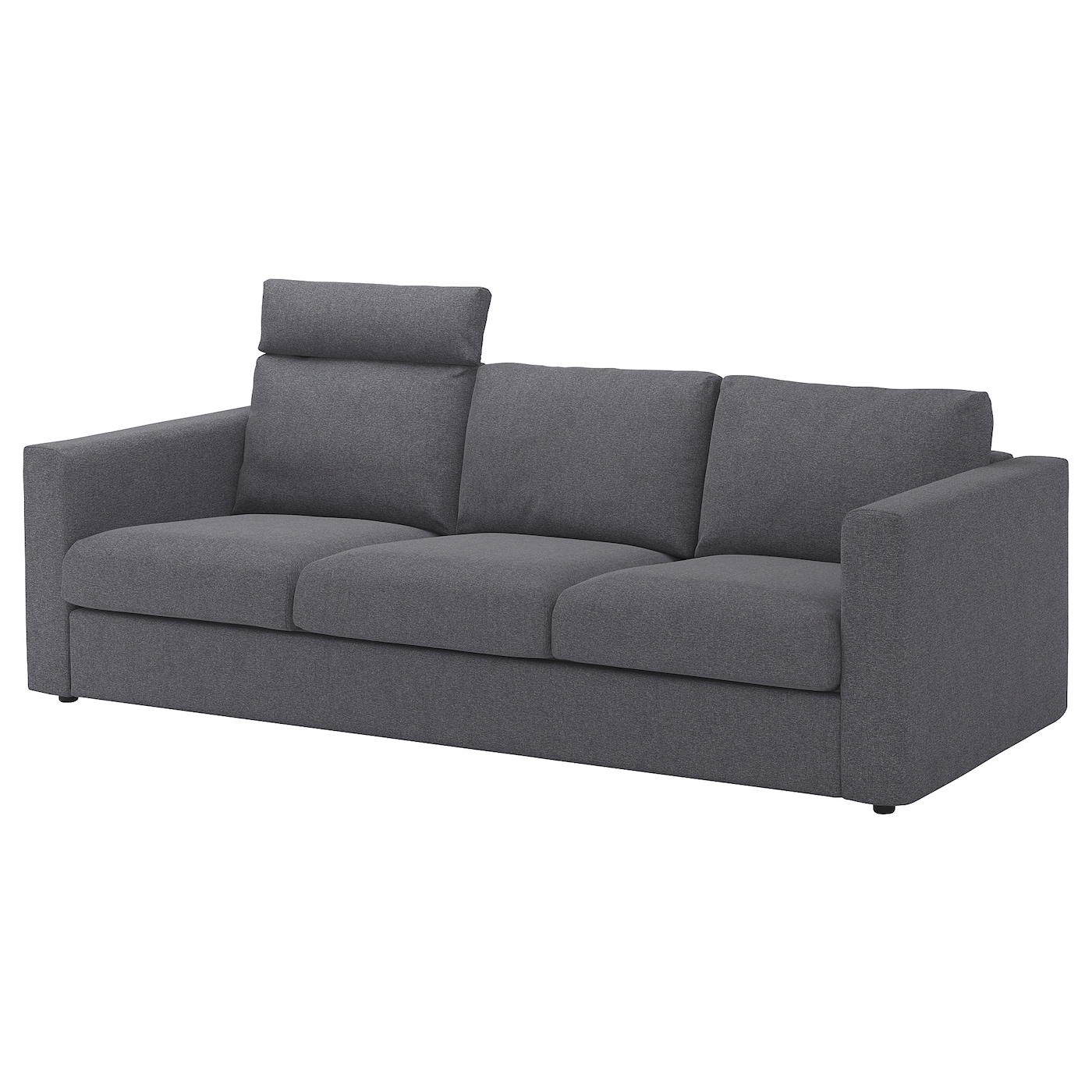 IKEA VIMLE sofa 3-osobowa, z zagłówkiem/Gunnared średnioszary, Wysokość z zagłówkiem: 103 cm