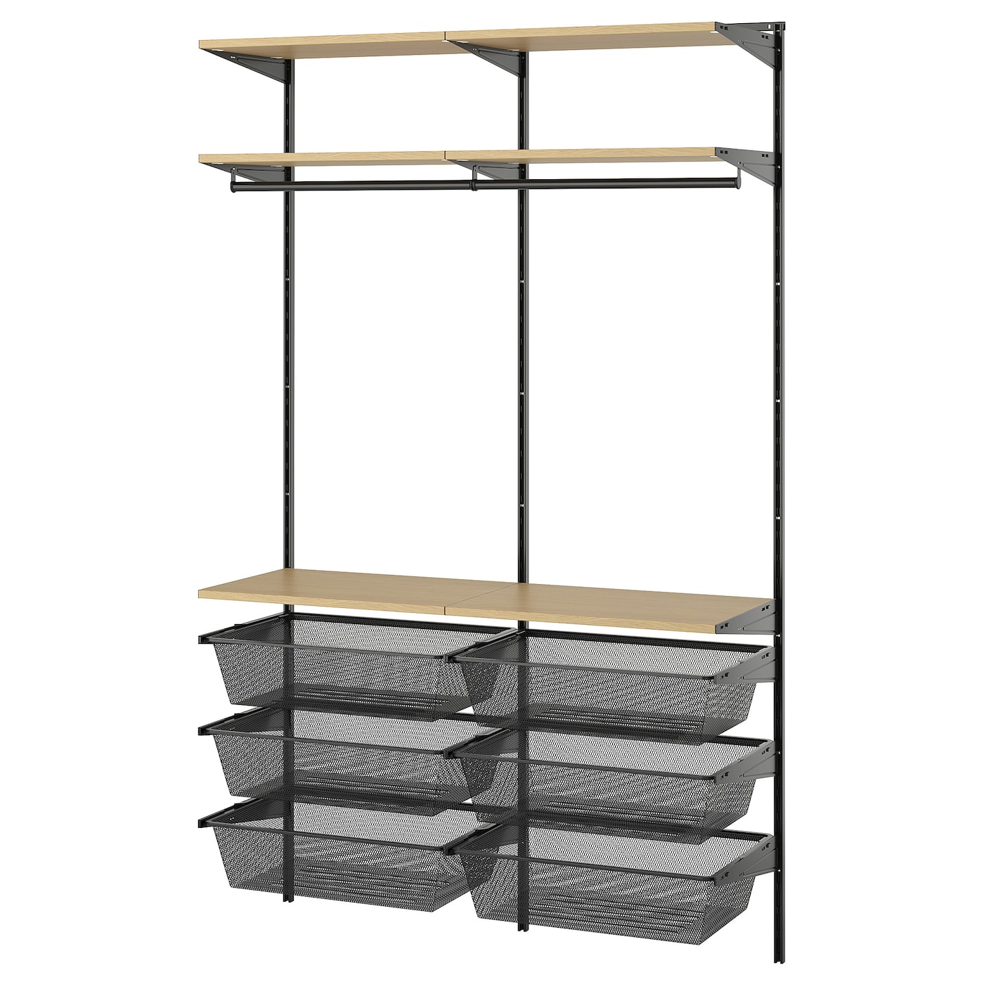 IKEA BOAXEL kombinacja szafy, antracyt/dąb, 125x40x201 cm