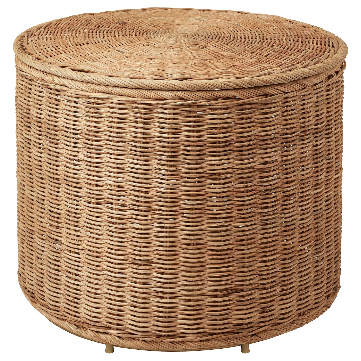 IKEA TOLKNING puf ze schowkiem, wykonano ręcznie rattan, Średnica: 50 cm