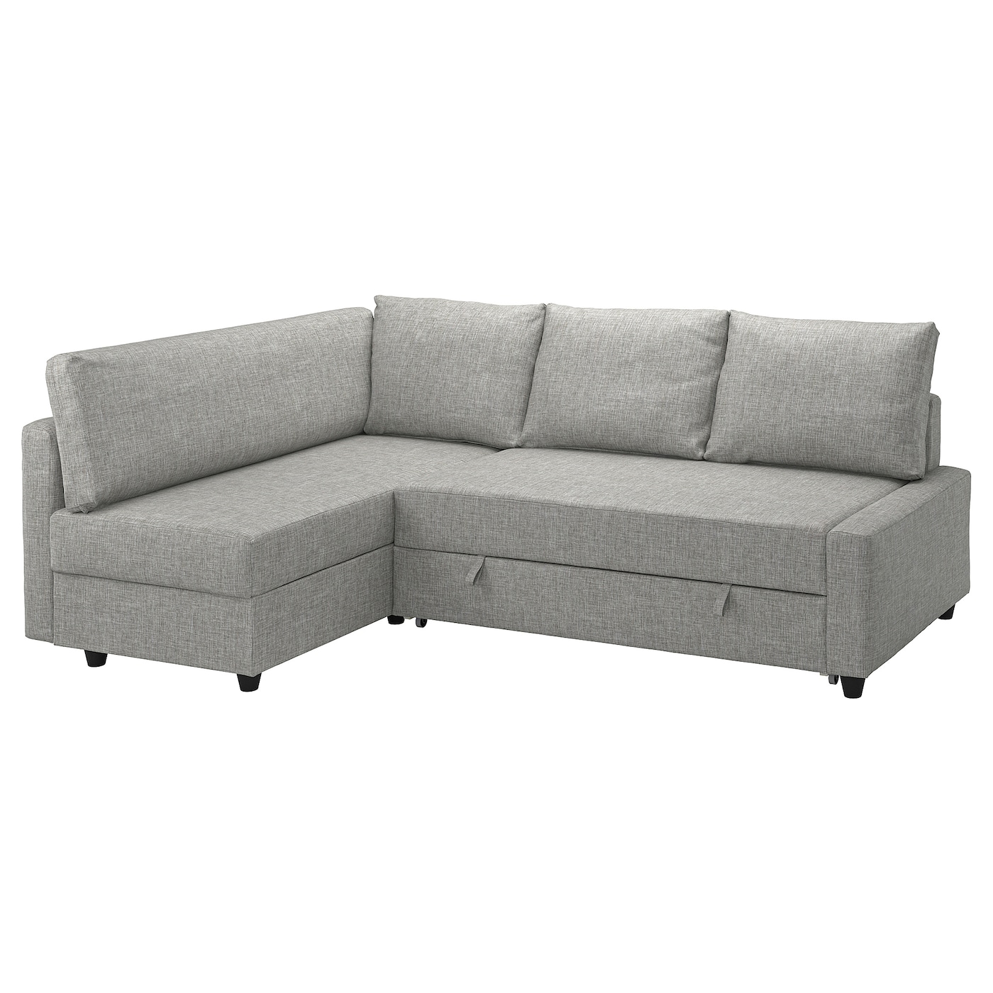 IKEA FRIHETEN / KLAGSHAMN narożnik z funkcją spania, Faringe jasnoszary, Głębokość: 151 cm