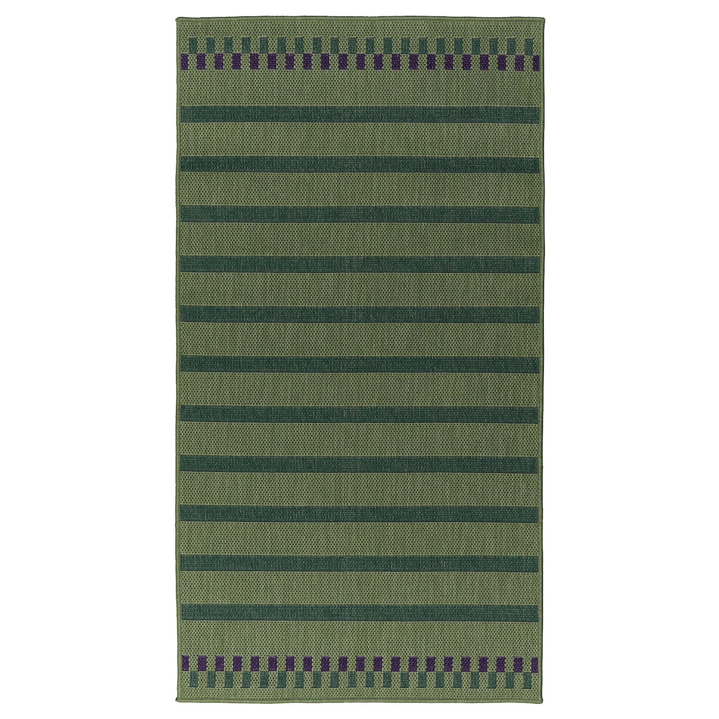 IKEA KORSNING dywan tk pł wewn/zewn, zielony fiolet/w paski, 80x150 cm