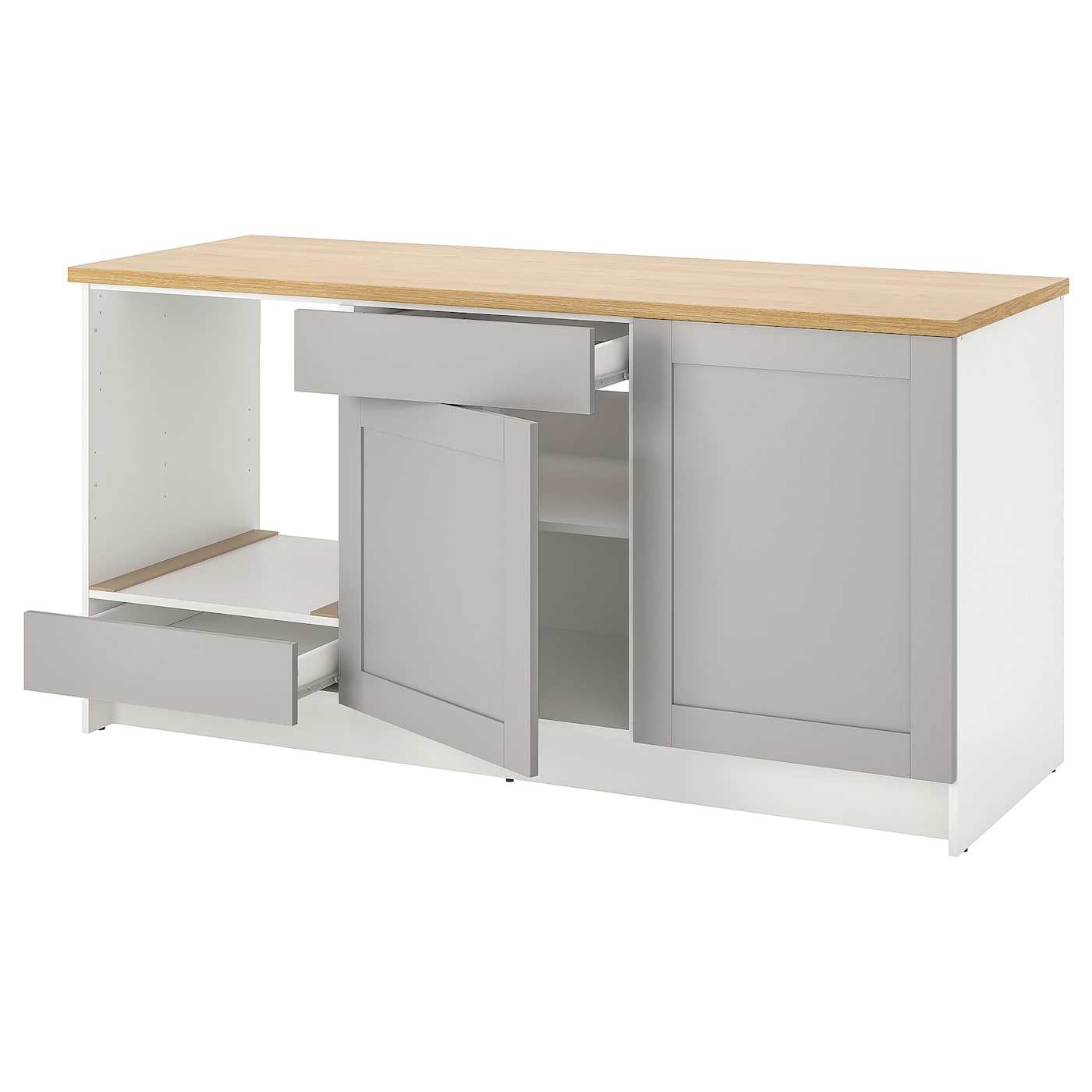 IKEA KNOXHULT szafka stojąca, drzwi+szuflada, szary, 180 cm