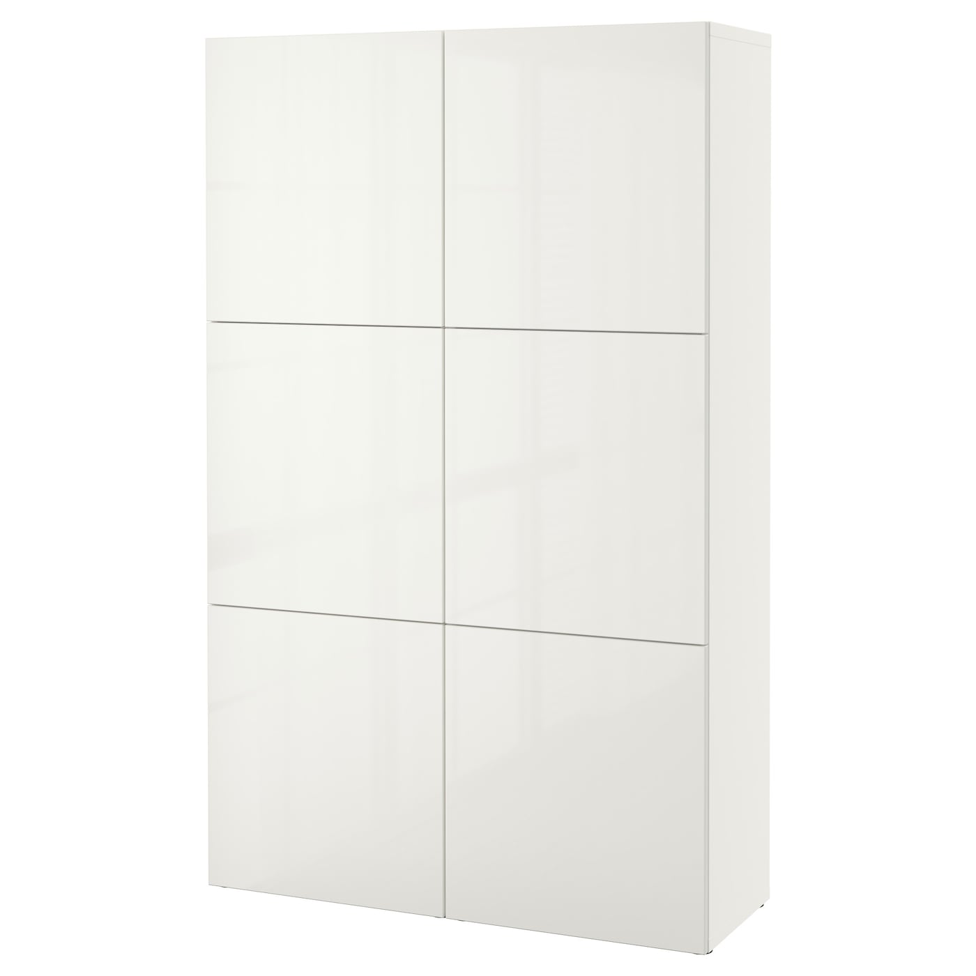 IKEA BESTÅ kombinacja z drzwiami, biały/Selsviken połysk/biel, 120x42x193 cm