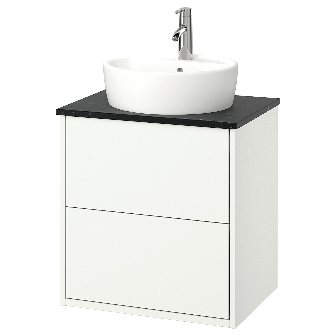 IKEA HAVBÄCK / TÖRNVIKEN szaf umyw z szufladami/umyw/bateria, biały, 62x49x79 cm