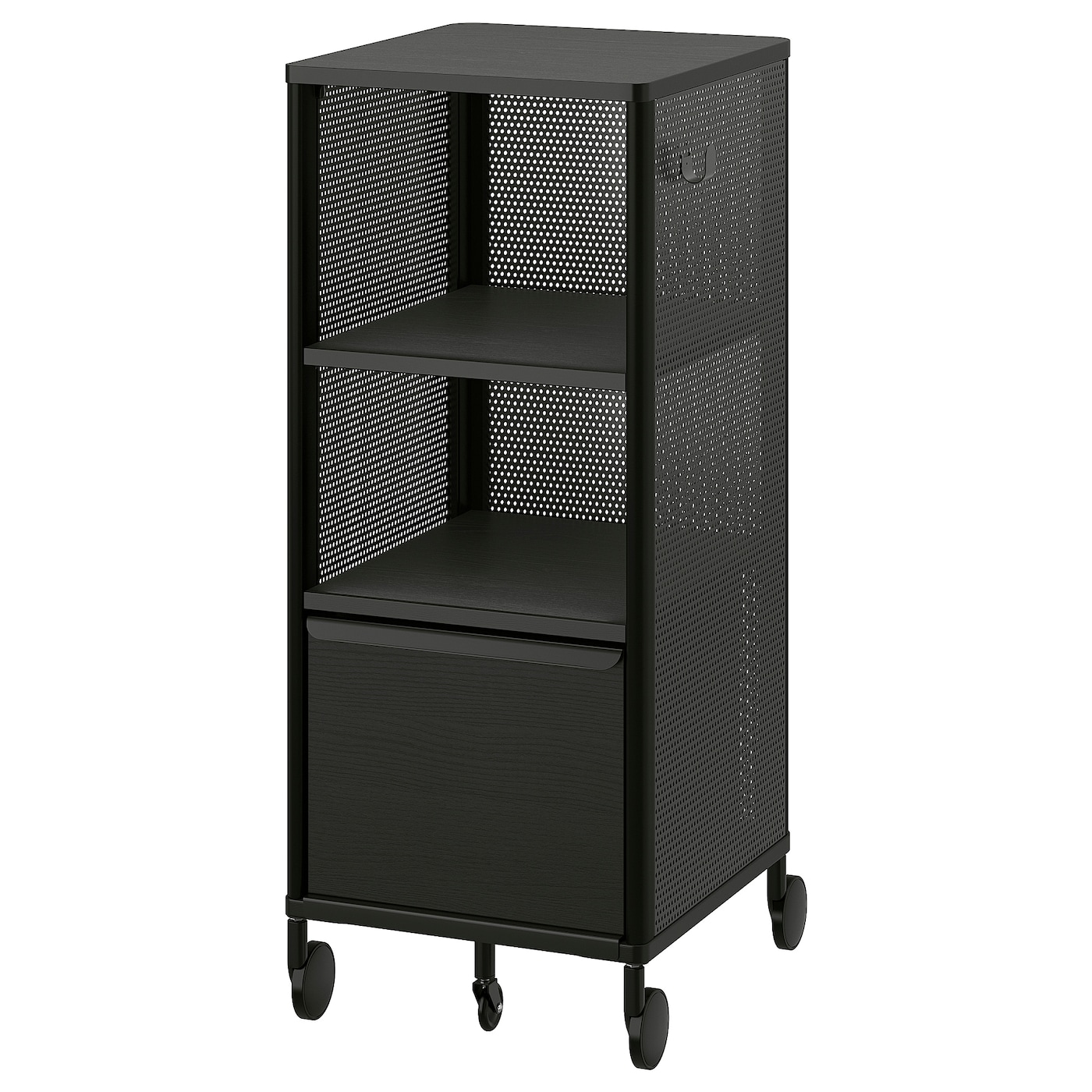 IKEA BEKANT szafka na kółkach, siatka/czarny, 41x101 cm
