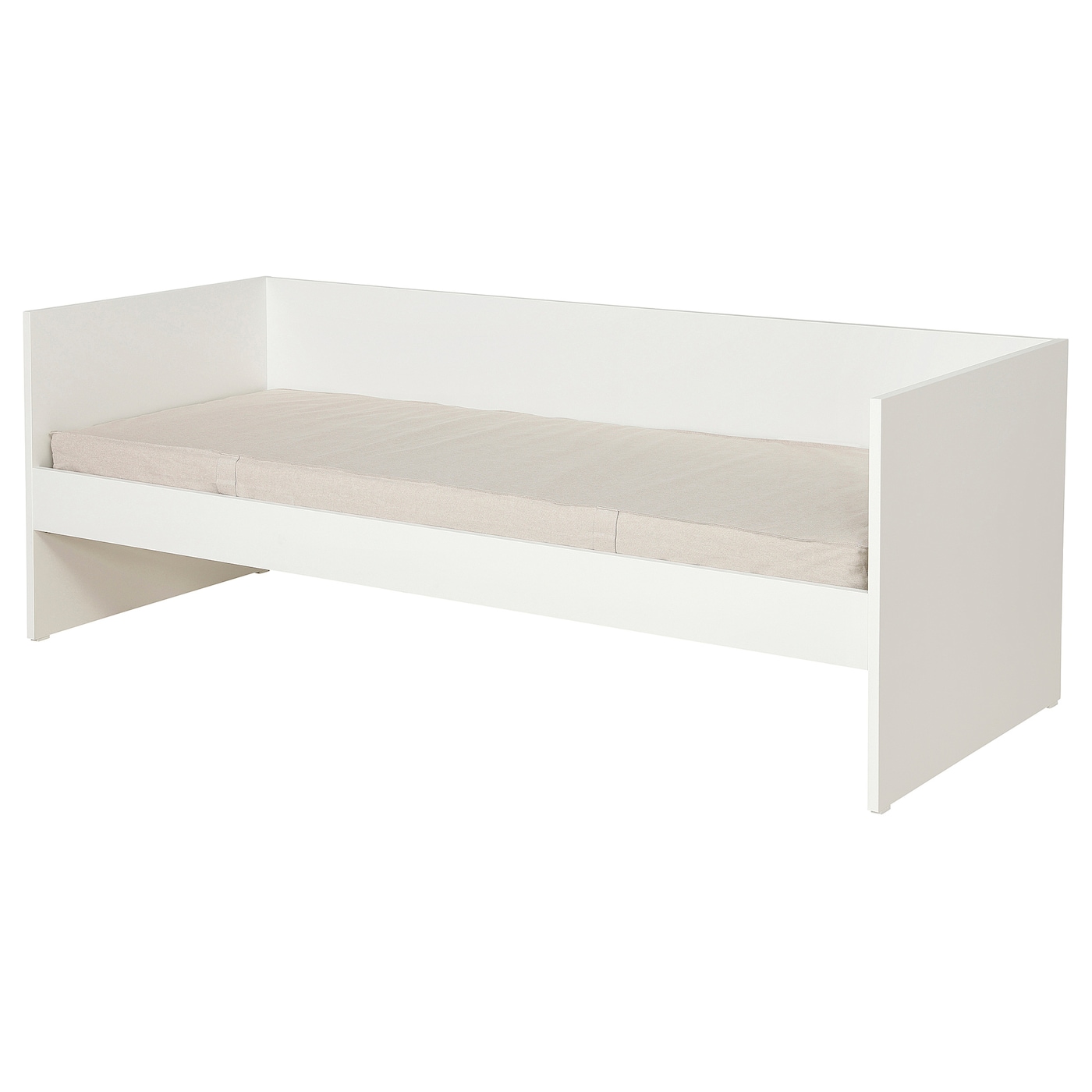 IKEA VIHALS leżanka z 1 materacem, biały/Vannareid twardy, 80x200 cm